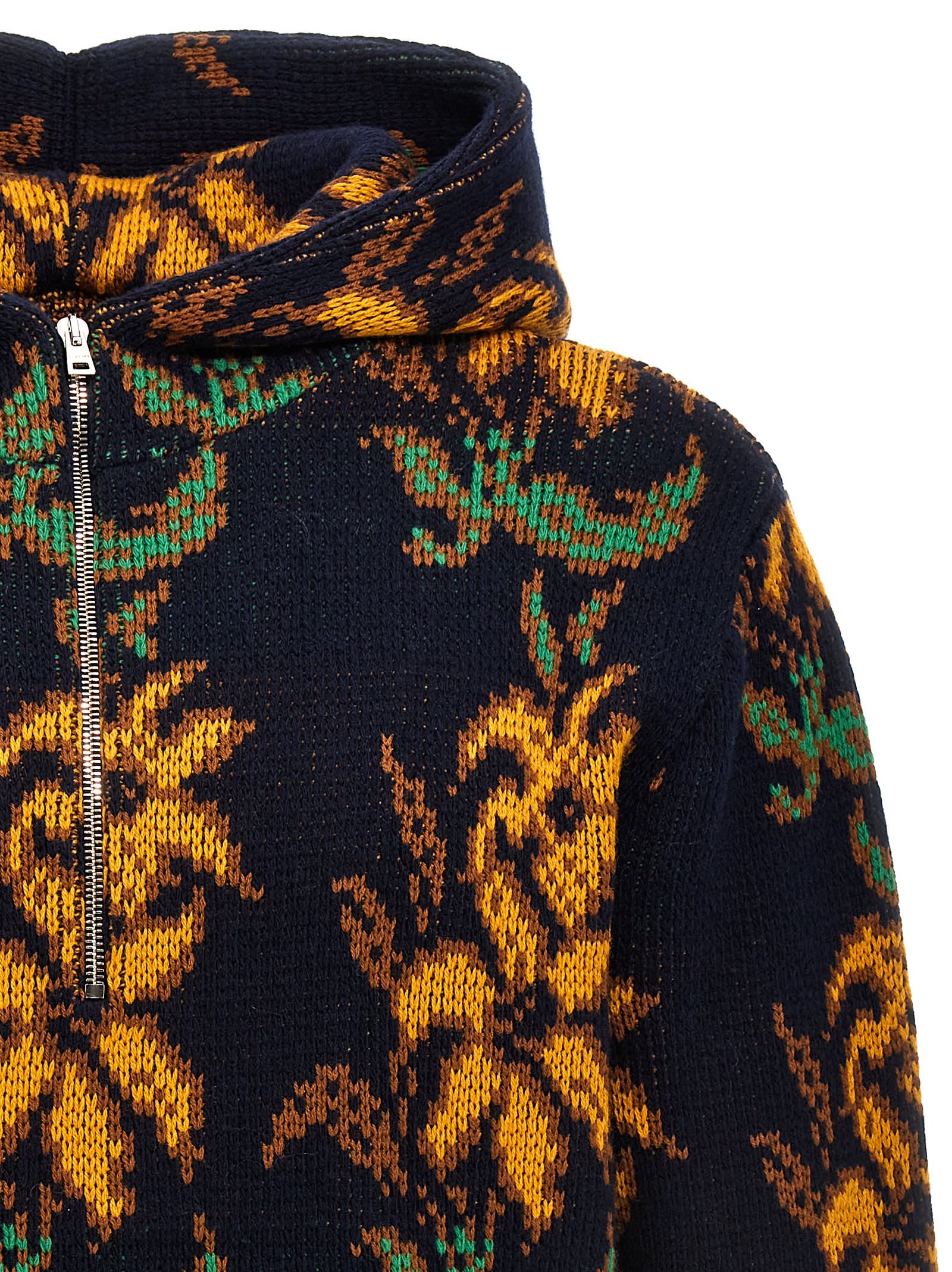 Shop Etro Jacquard Hooded Sweater