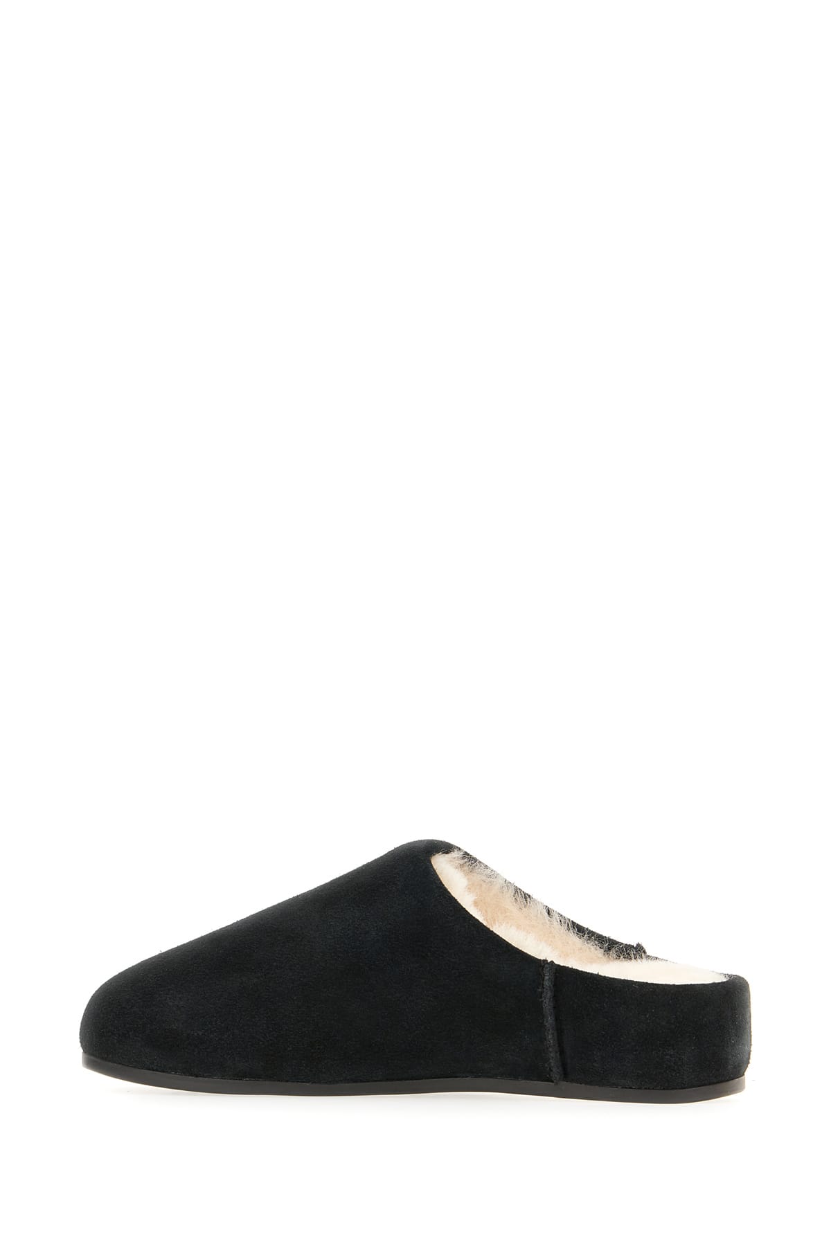 Ugg Slip On Suede Flat Sole Slippers In Black