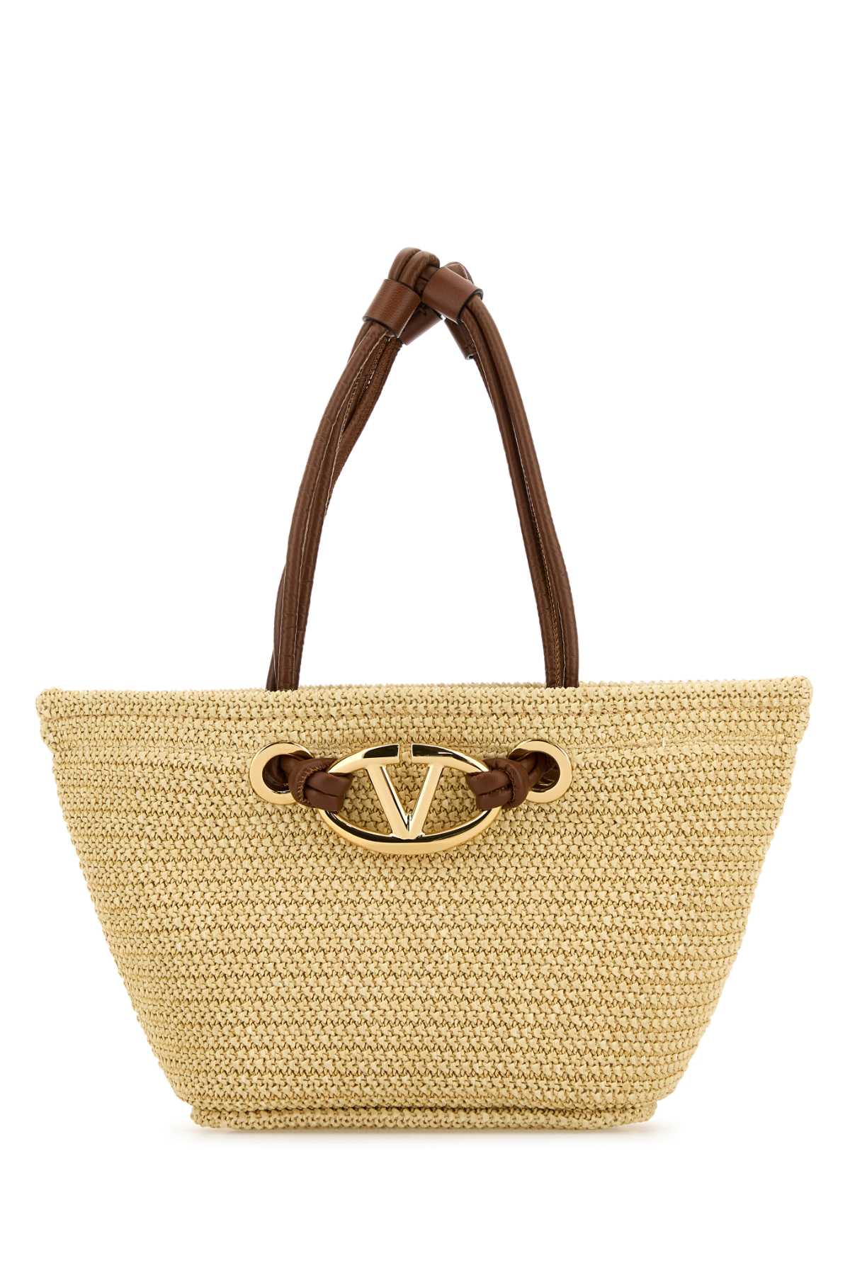 Beige Raffia Valentino Garavani Escape Hand Bag