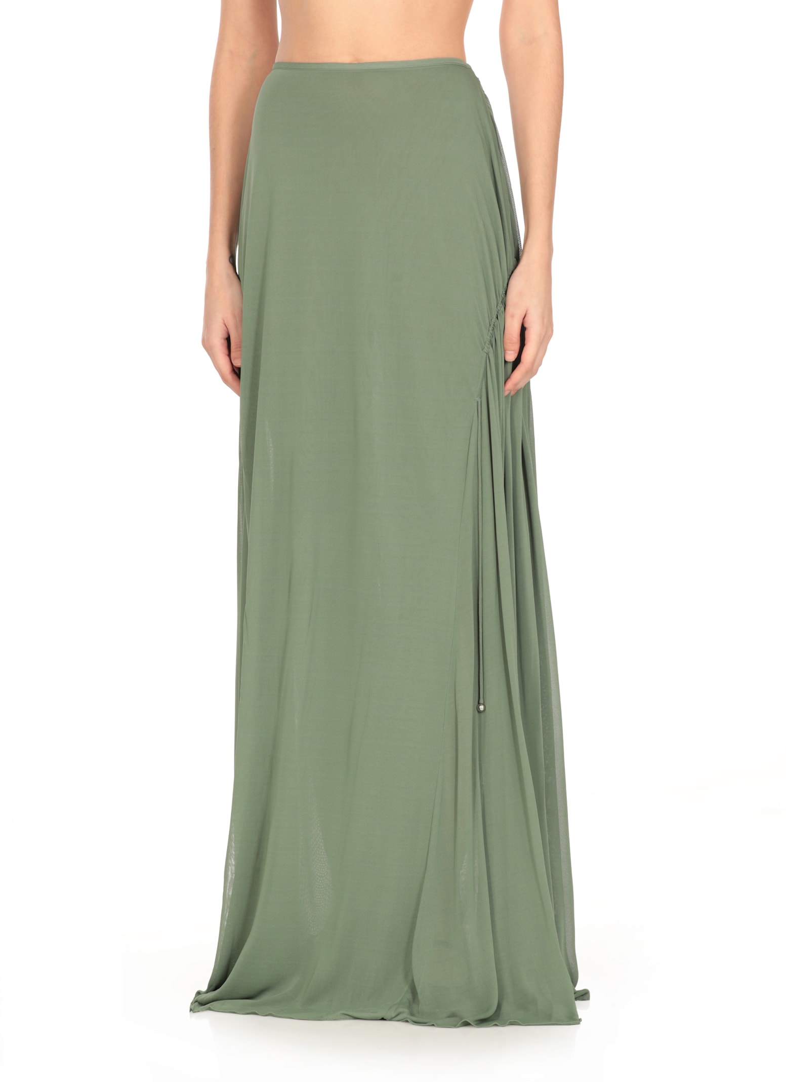 Lanvin Jersey Maxi Skirt In Green