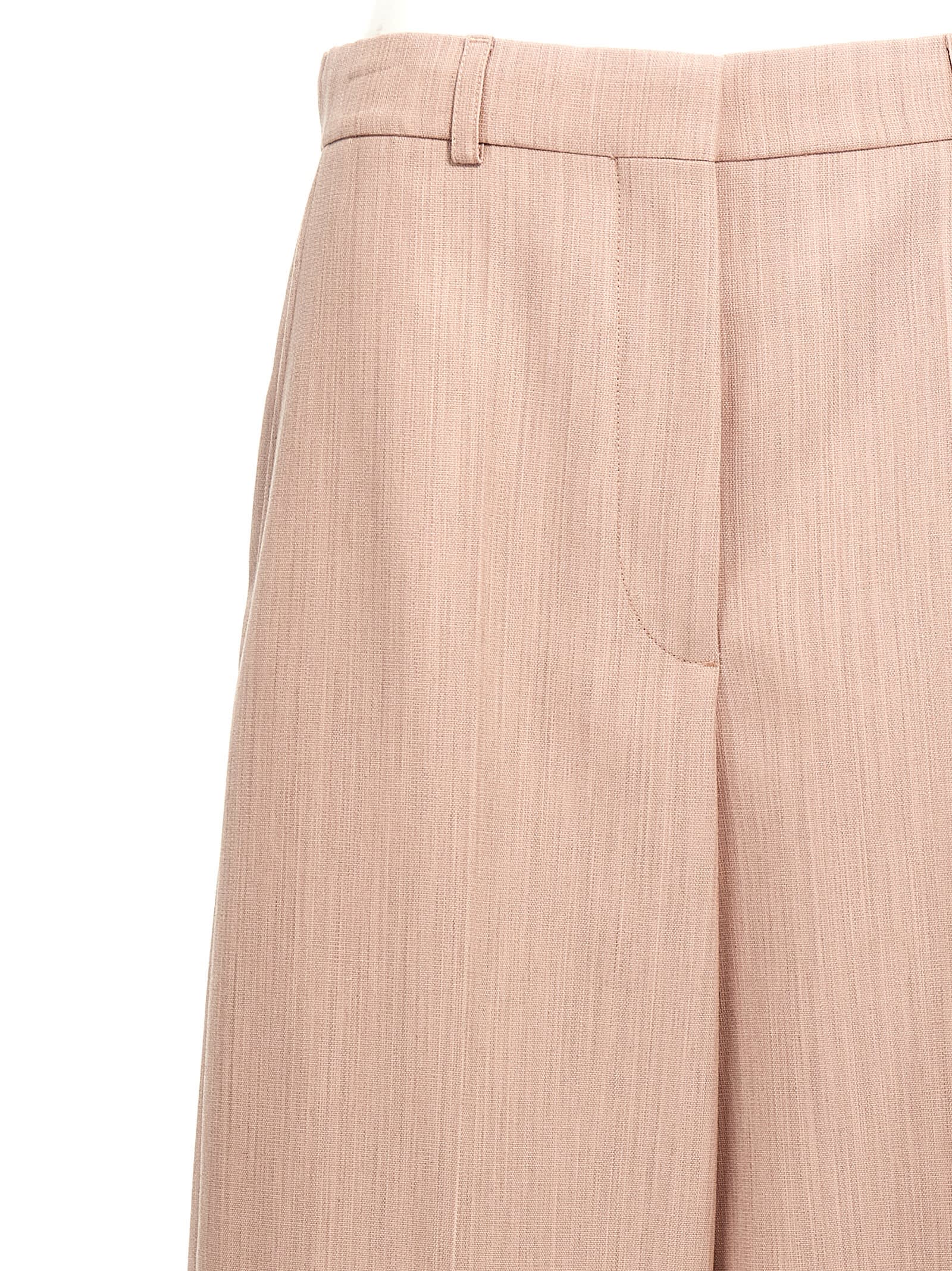 Stella Mccartney Wide Leg High Waist Trousers With Belt Loops In Pink