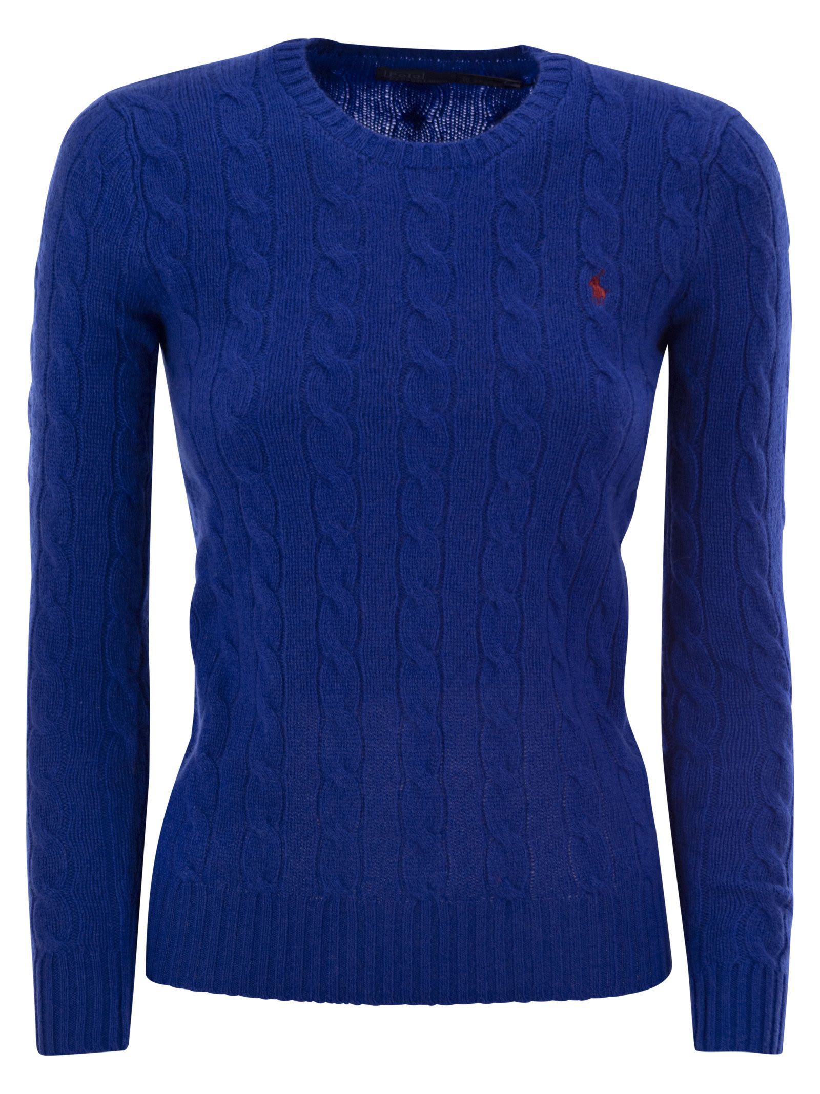 Pony Embroidered Cable-knit Jumper