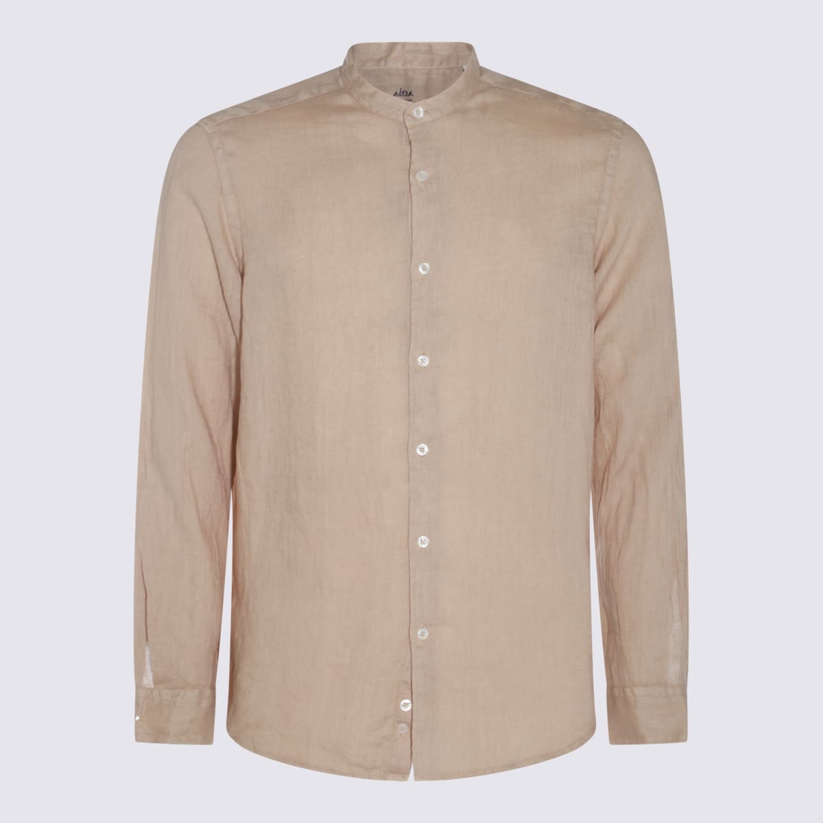 Shop Altea Beige Linen Shirt In Mastice