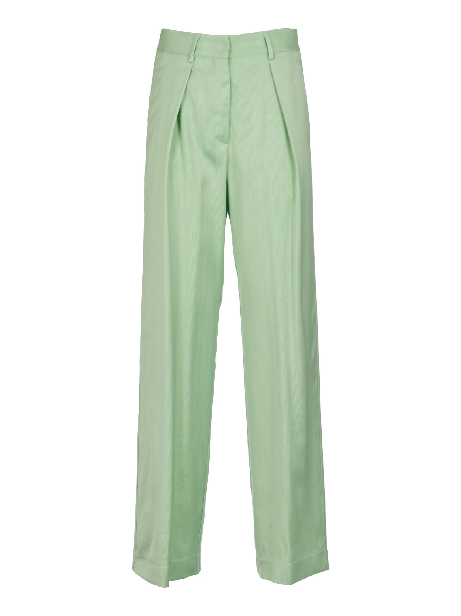 Forte Forte Concealed Straight Trousers In Ice Lime