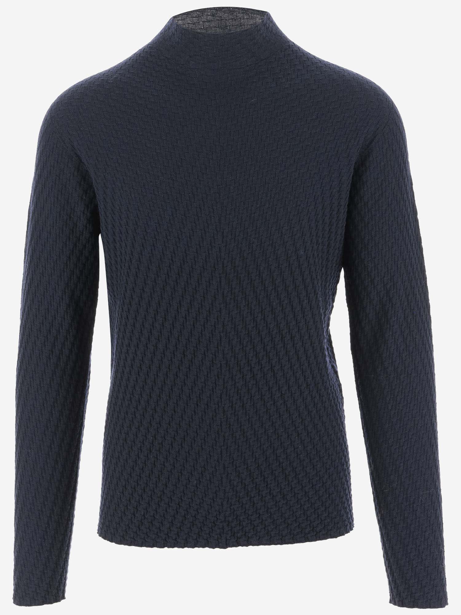 Shop Giorgio Armani Wool Blend Pullover In Blue