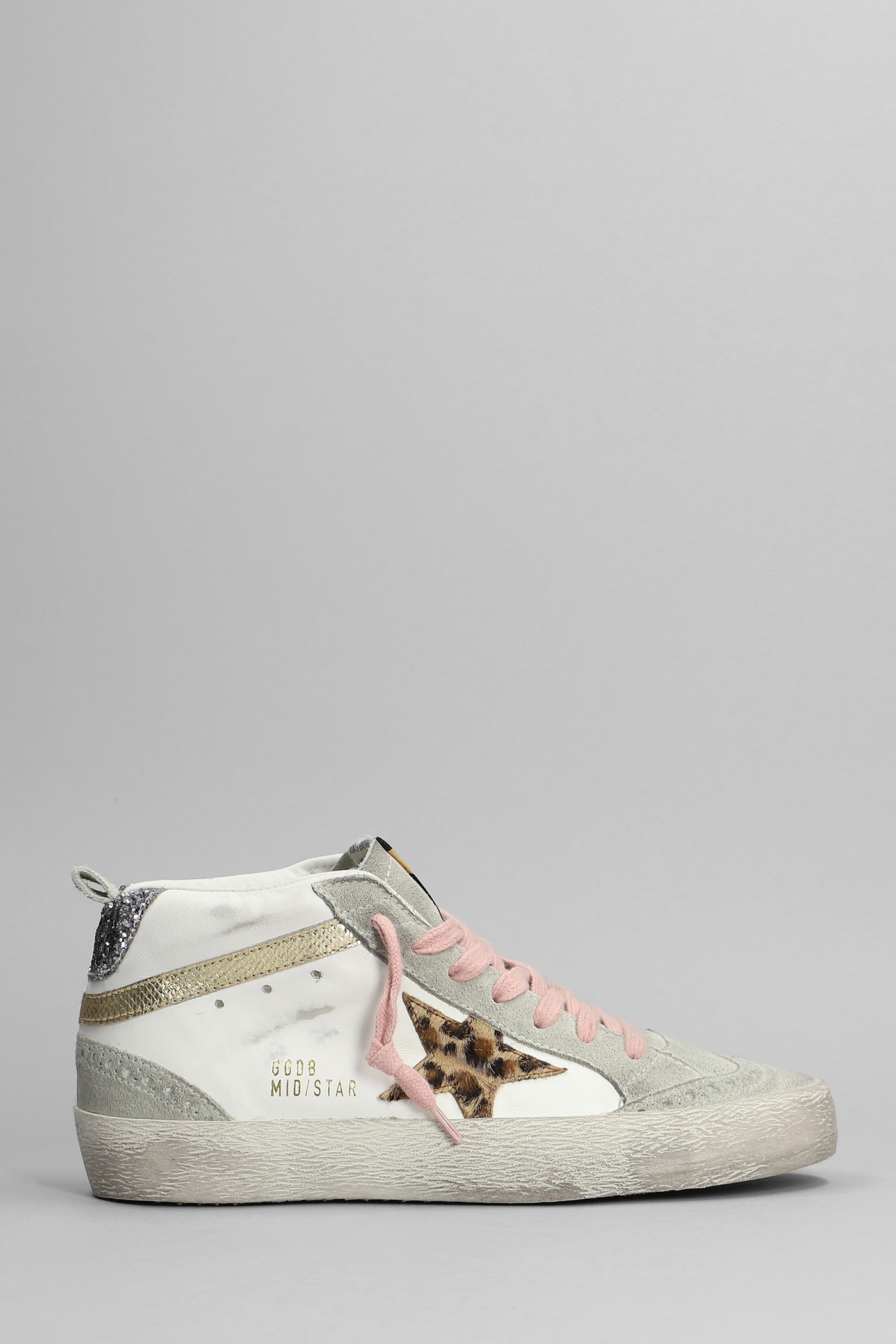 Golden Goose Mid Star Sneakers In White Suede And Leather