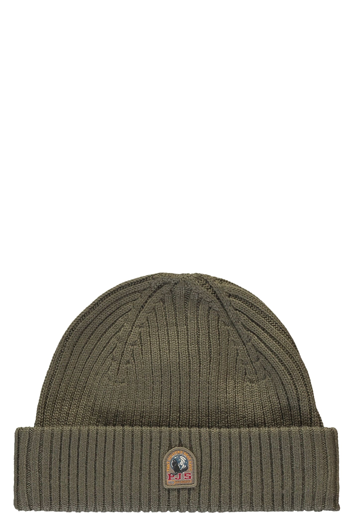 Parajumpers Ribbed Beanie Hat Olive Grey In Green