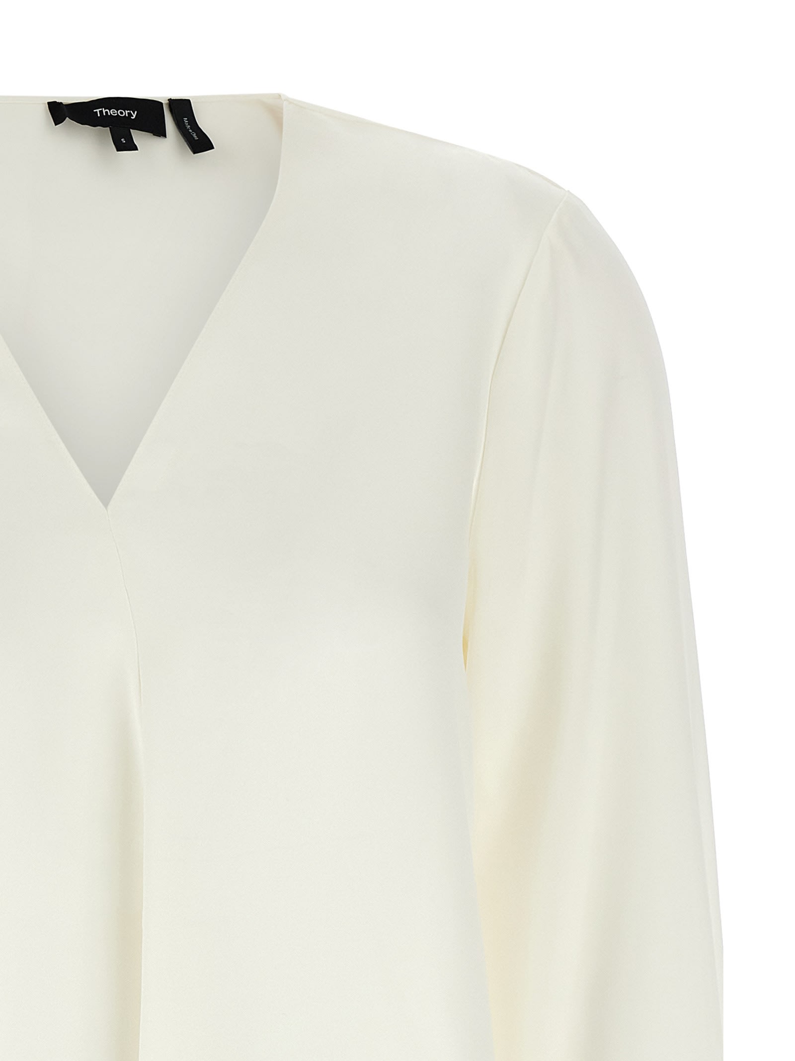Theory Silk Blouse Shirt And Blouse White In White