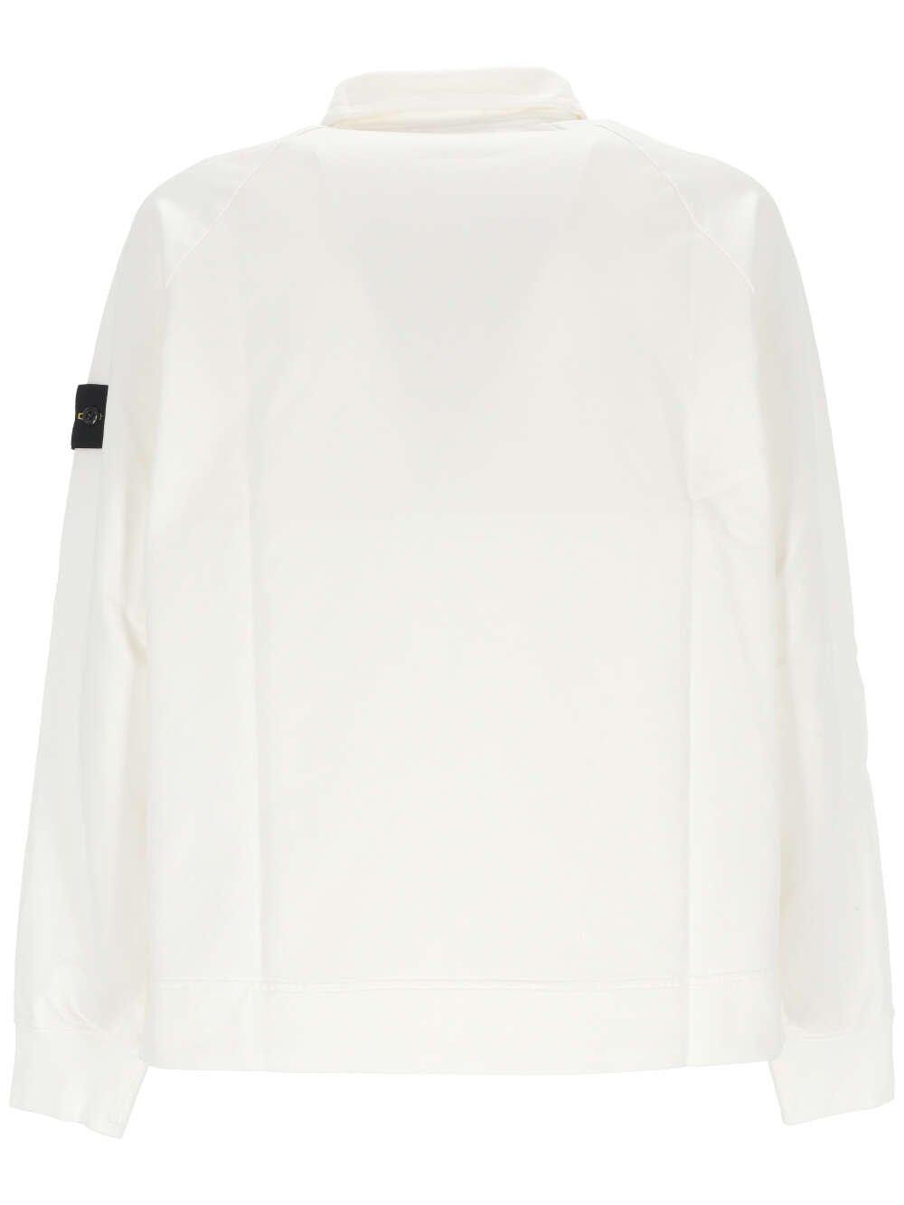 Shop Stone Island Long-sleeved Polo Shirt In White