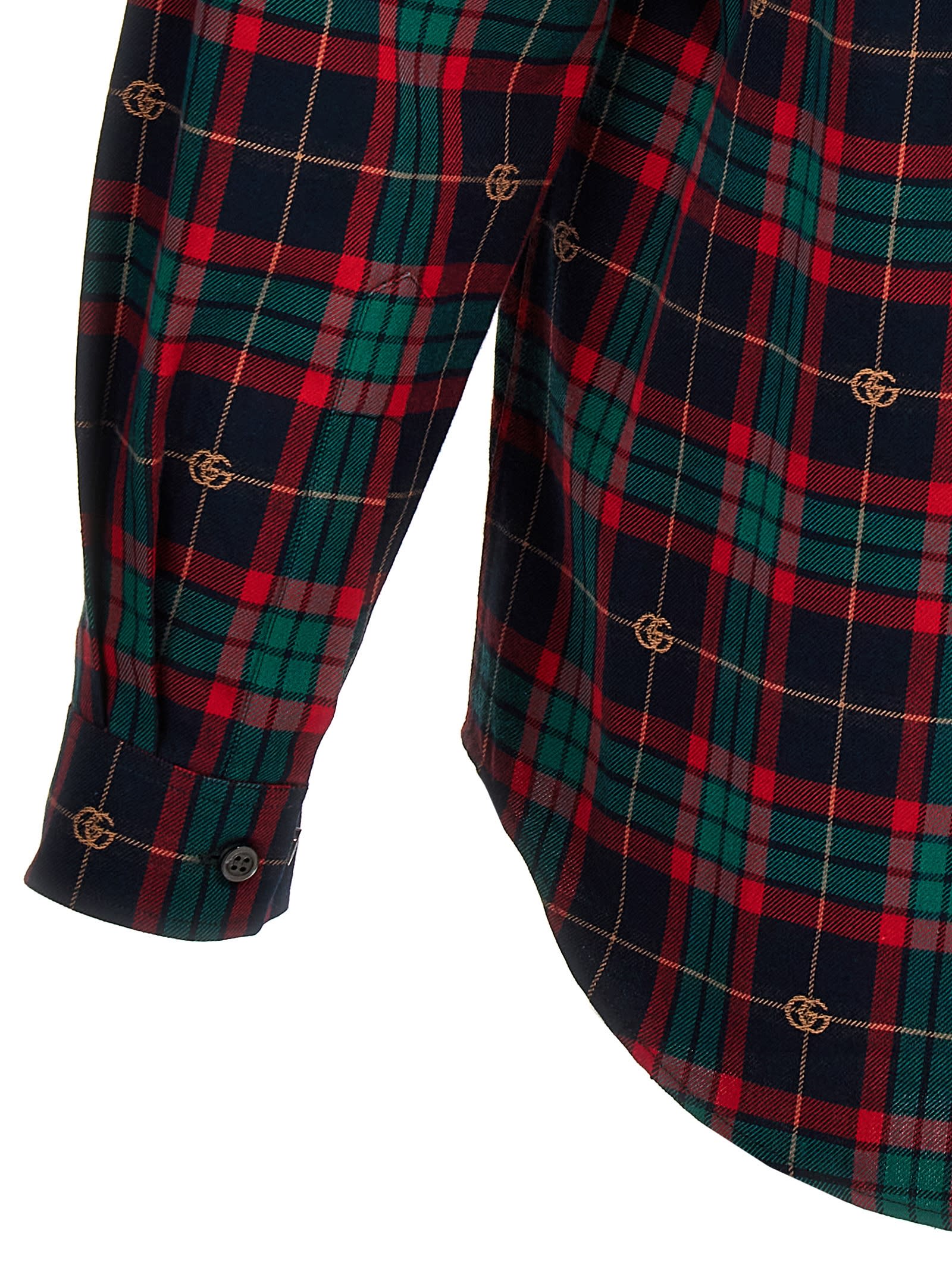 Shop Gucci Gg Tartan Shirt In Multicolor