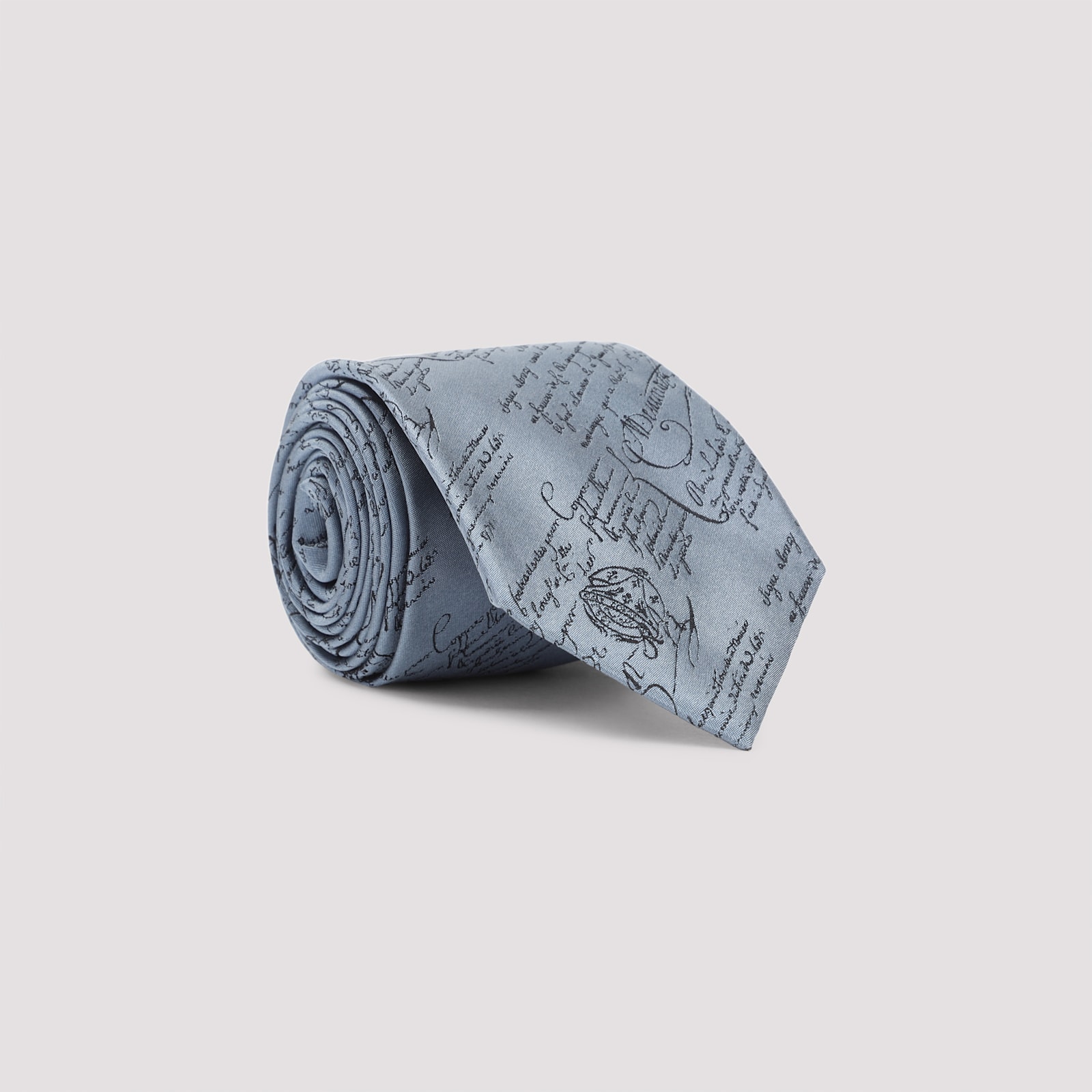 Berluti Classic Scritto Tie In Gray