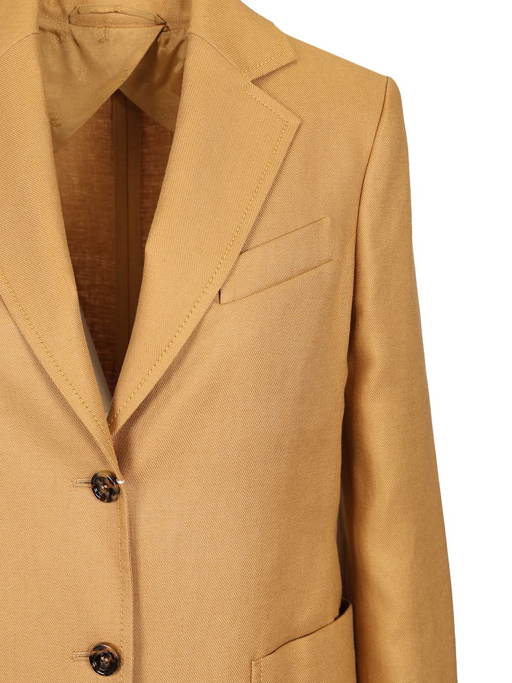 Max Mara Linen Blazer In Nude
