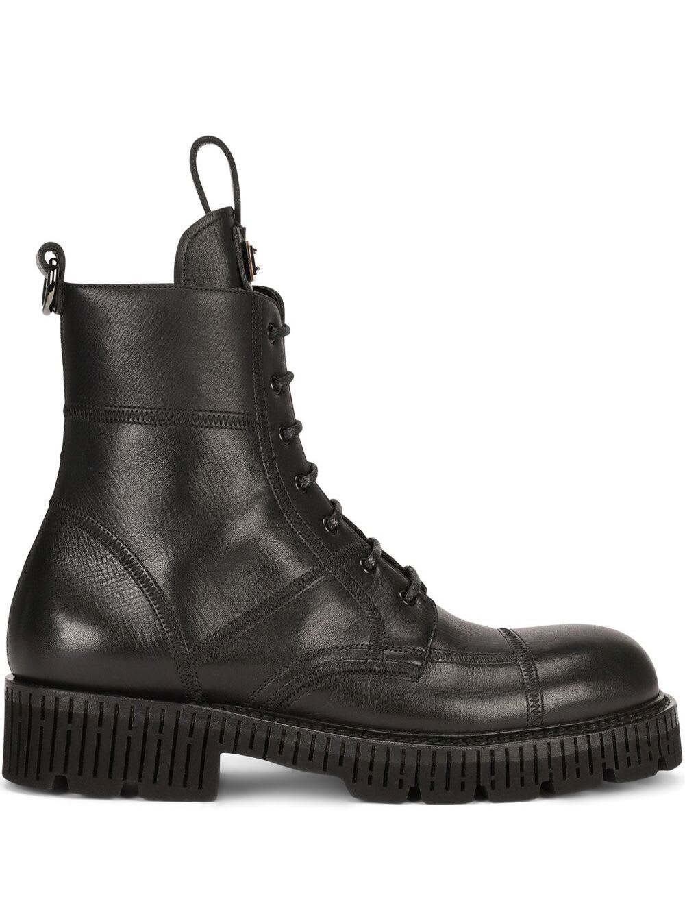 Dolce & Gabbana Black Leather Bernini Boots