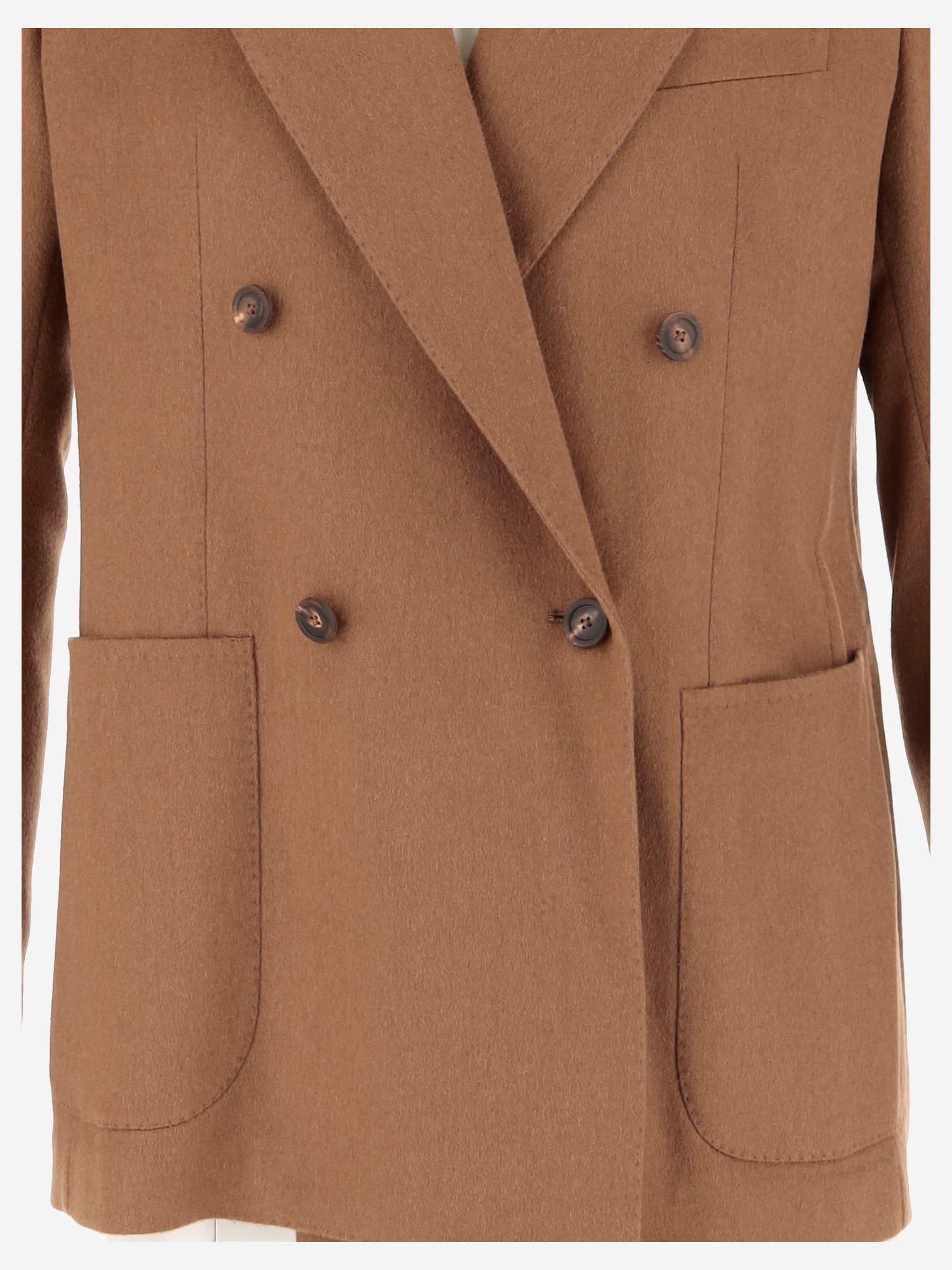 Shop Tagliatore Camel Wool Double-breasted Jacket In Brown