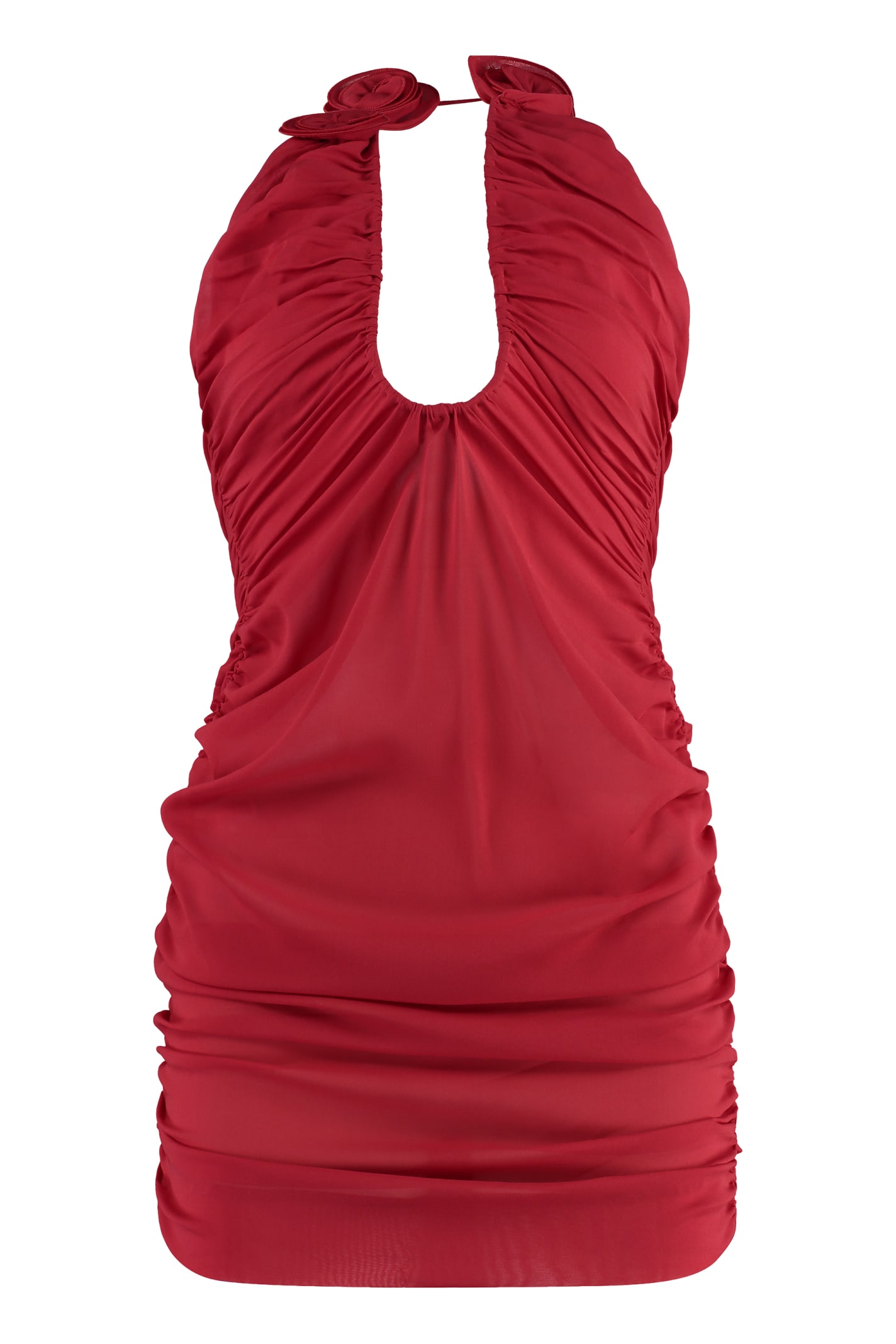 Shop Magda Butrym Silk Mini Dress In Red
