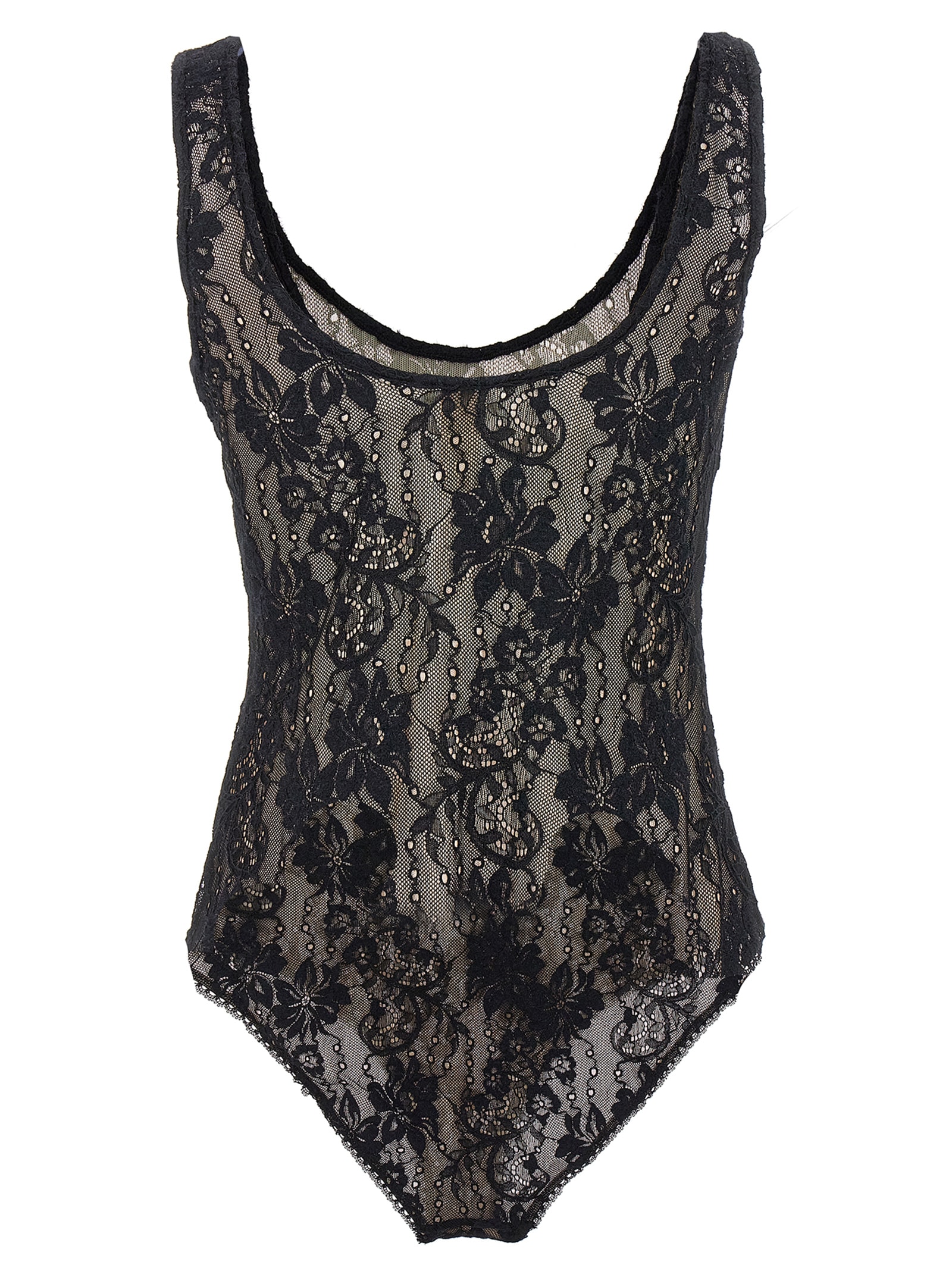 Shop Zimmermann Scoop Neck Bodysuit In Black