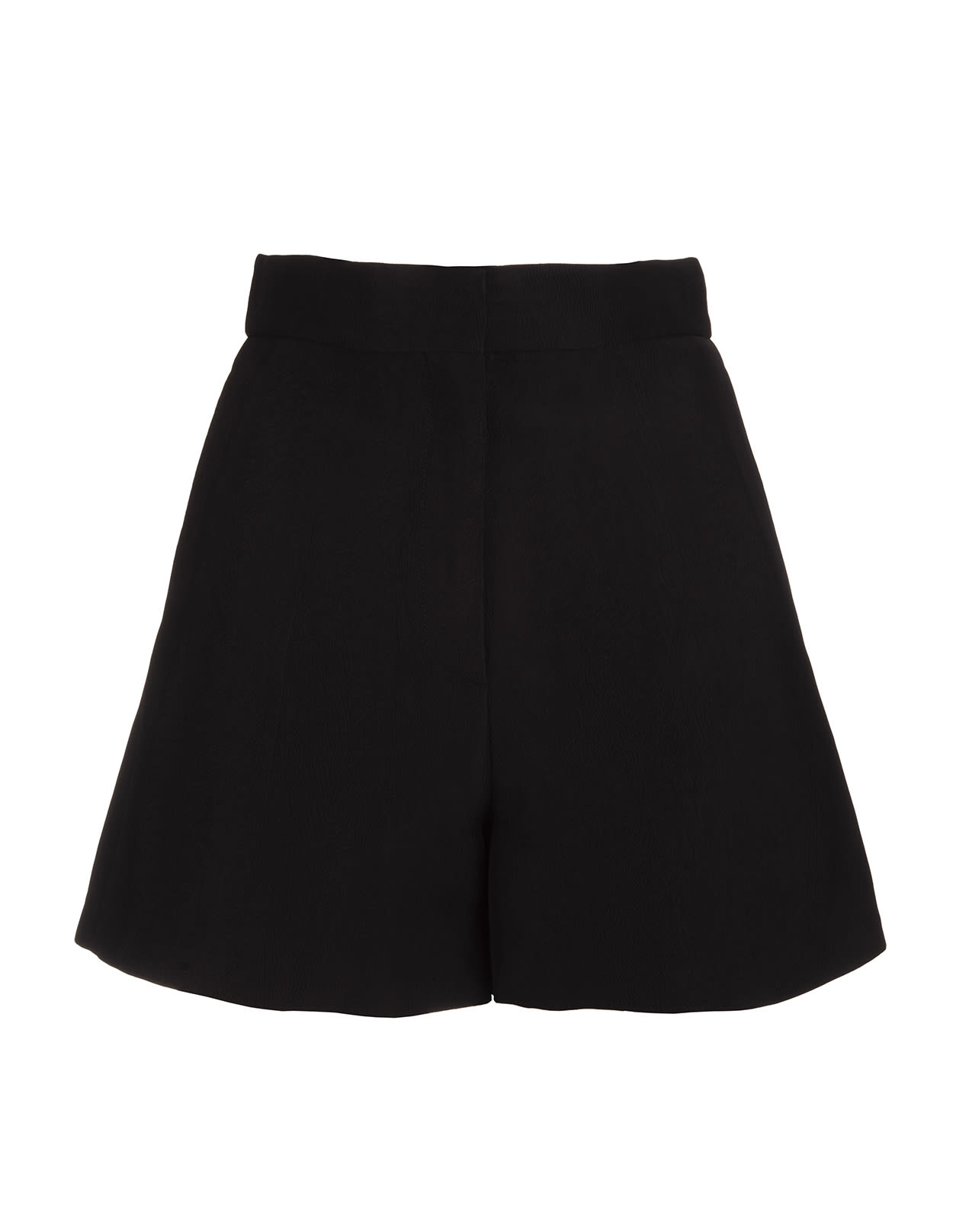 MSGM Woman High Waist Shorts In Black Viscose