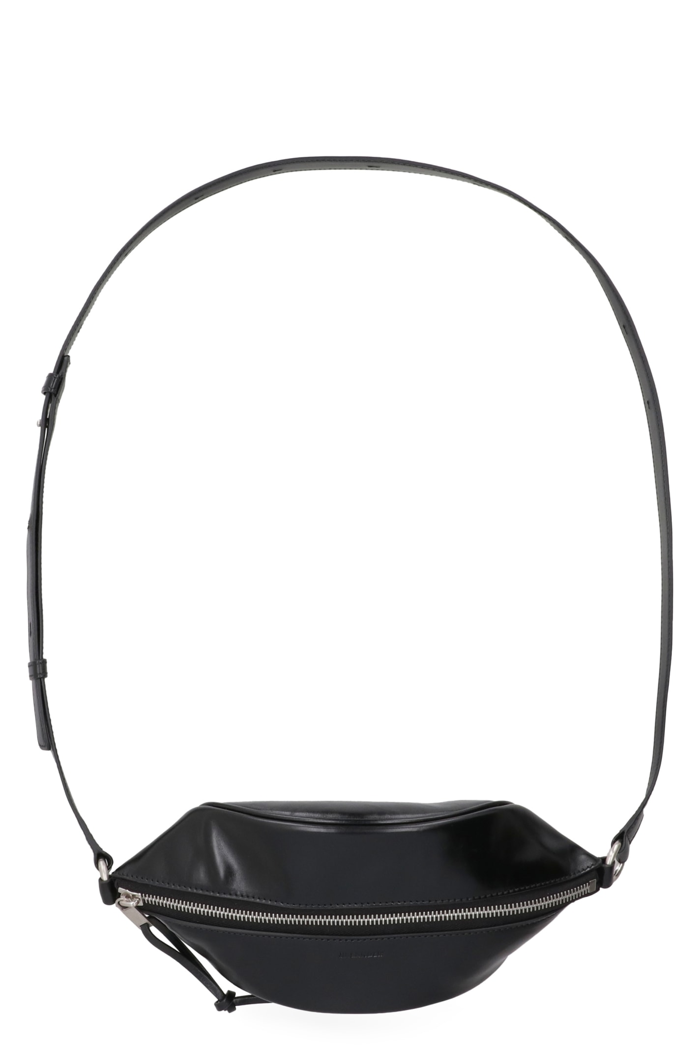 Shop Jil Sander Leather Crossbody Bag In Black