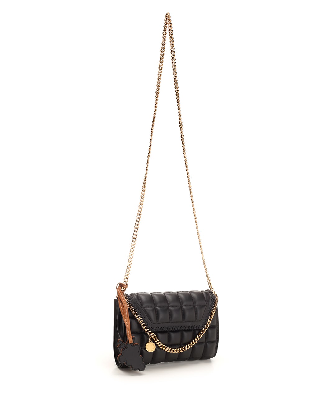 Shop Stella Mccartney Mini Falabella With Quilted Crossbody Bag In Black