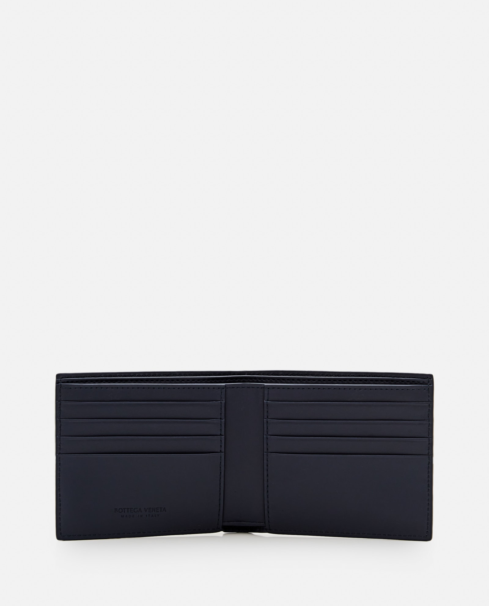 Shop Bottega Veneta Bi-fold Intreccio Wallet In Blue