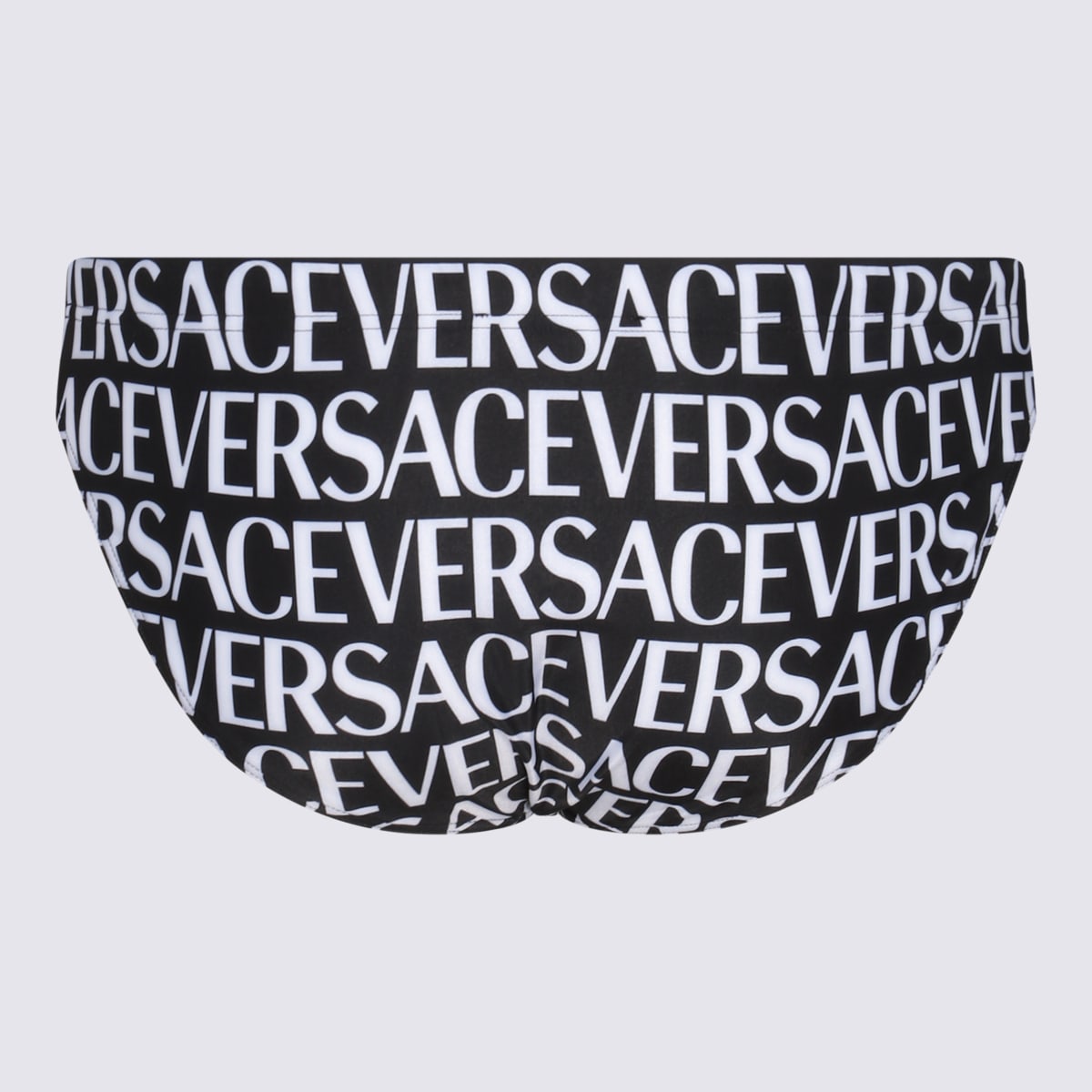 Shop Versace Black And White Swimmig Trunks