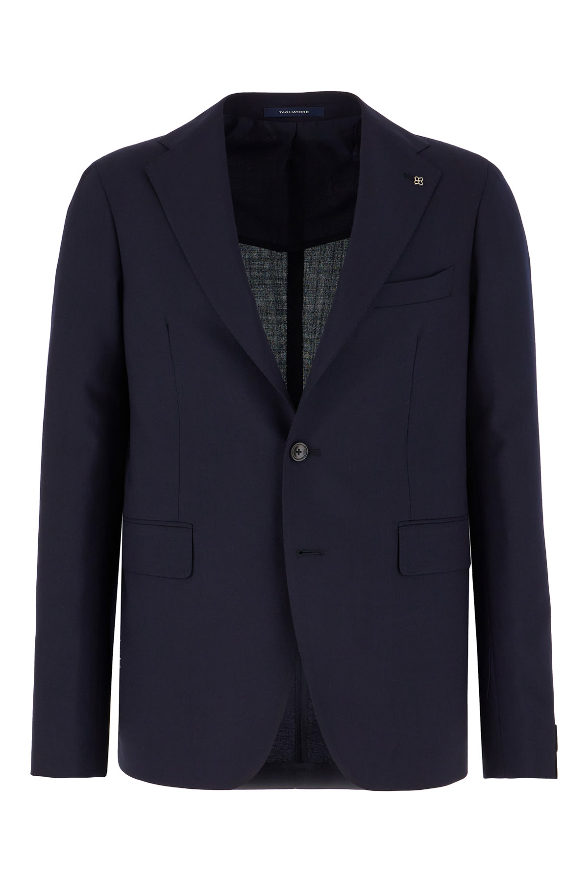 Shop Tagliatore Navy Blue Wool Suit In B1089