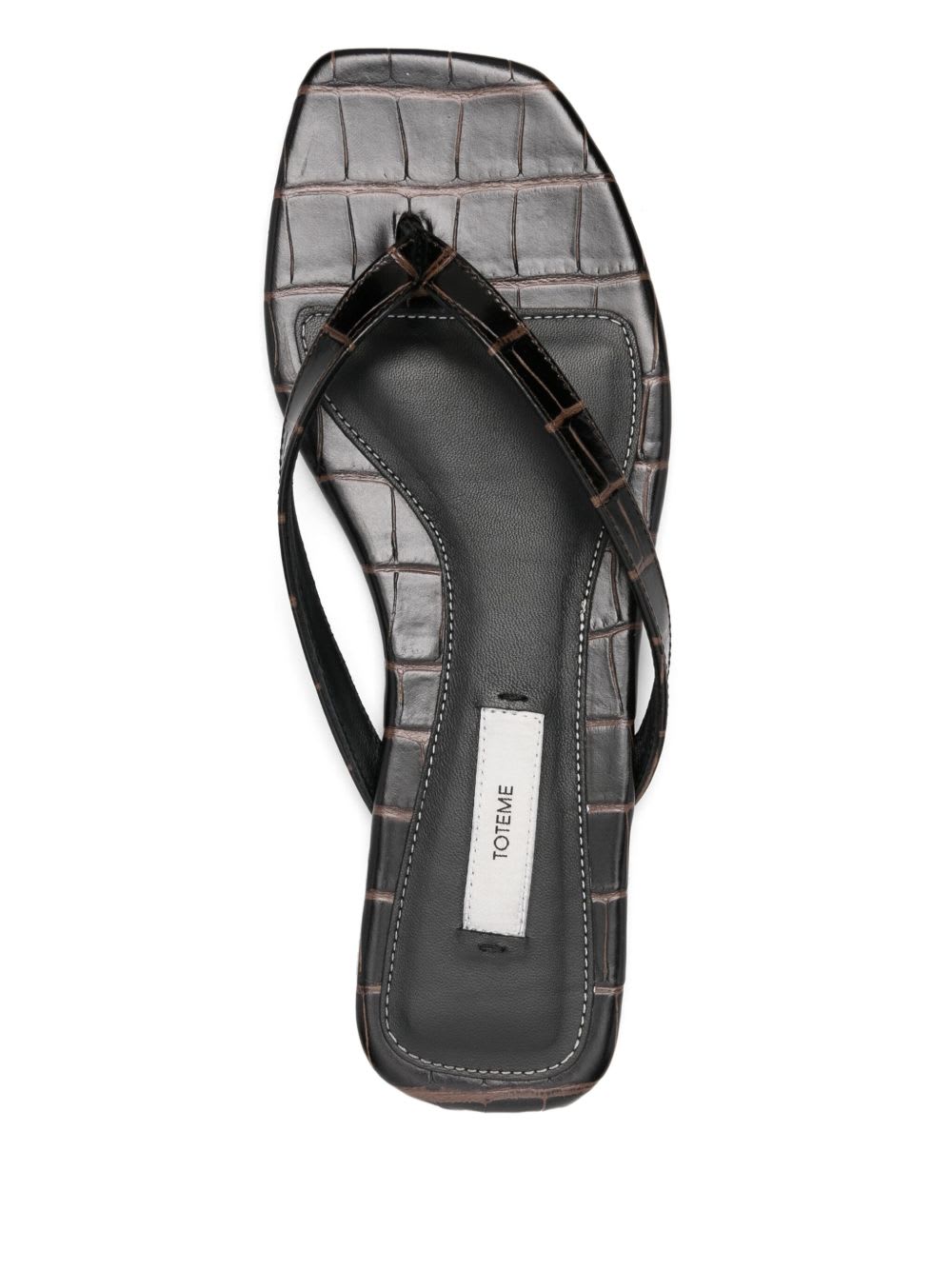 Totême Toteme Leather Thong Sandals In Black