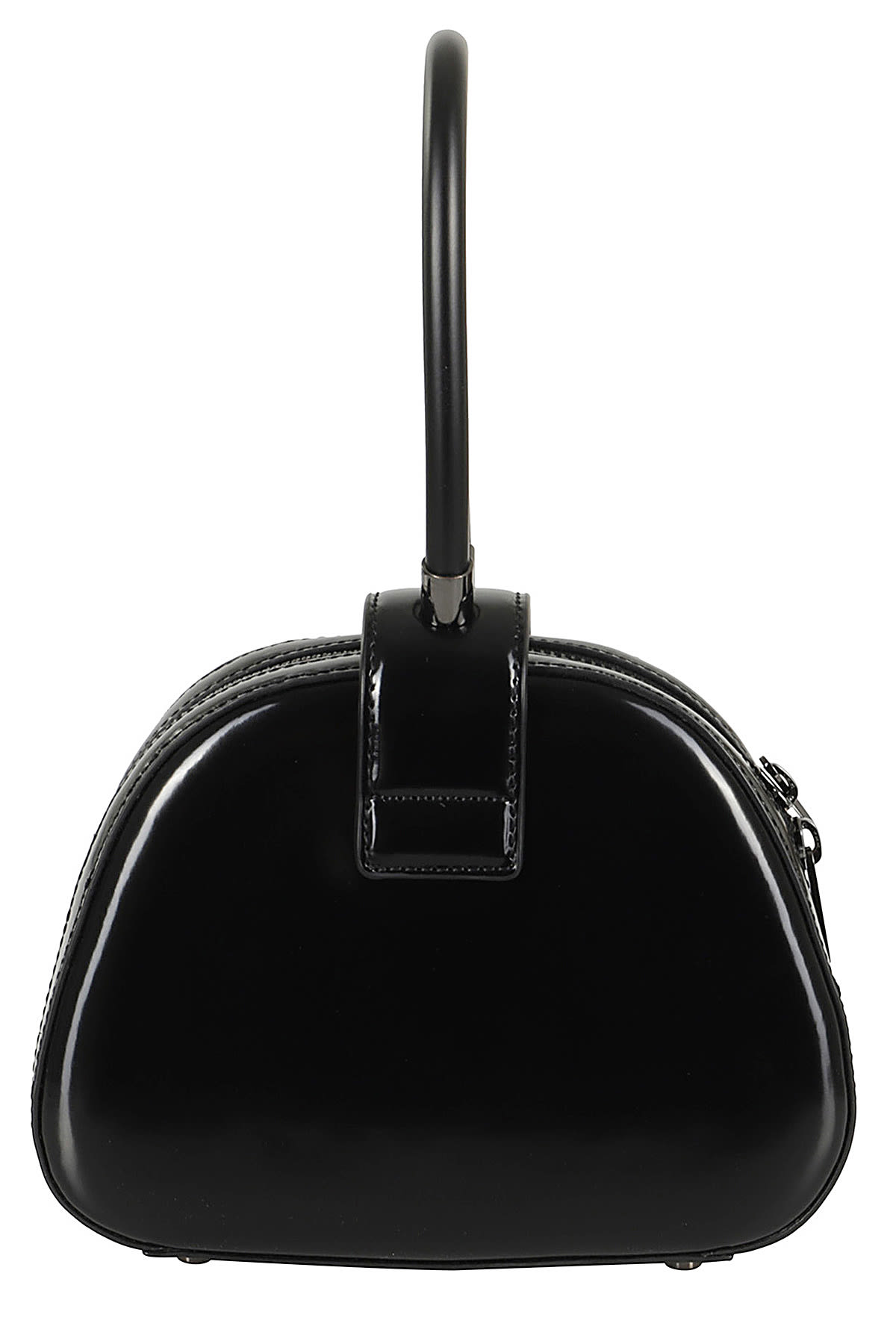 Shop Self-portrait Leather Top Handle Mini Bag In Black