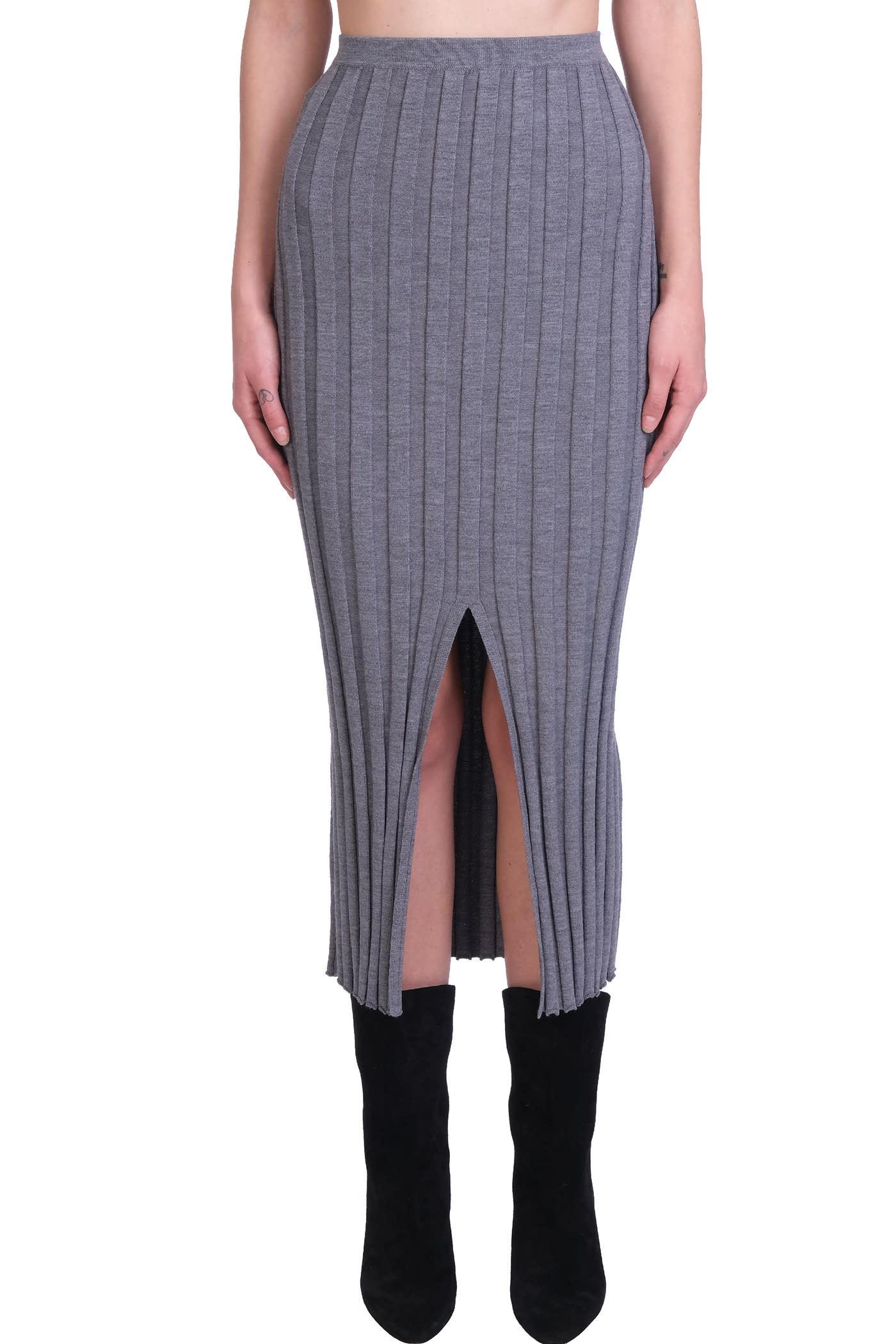 Theory Skirt In Grey Wool