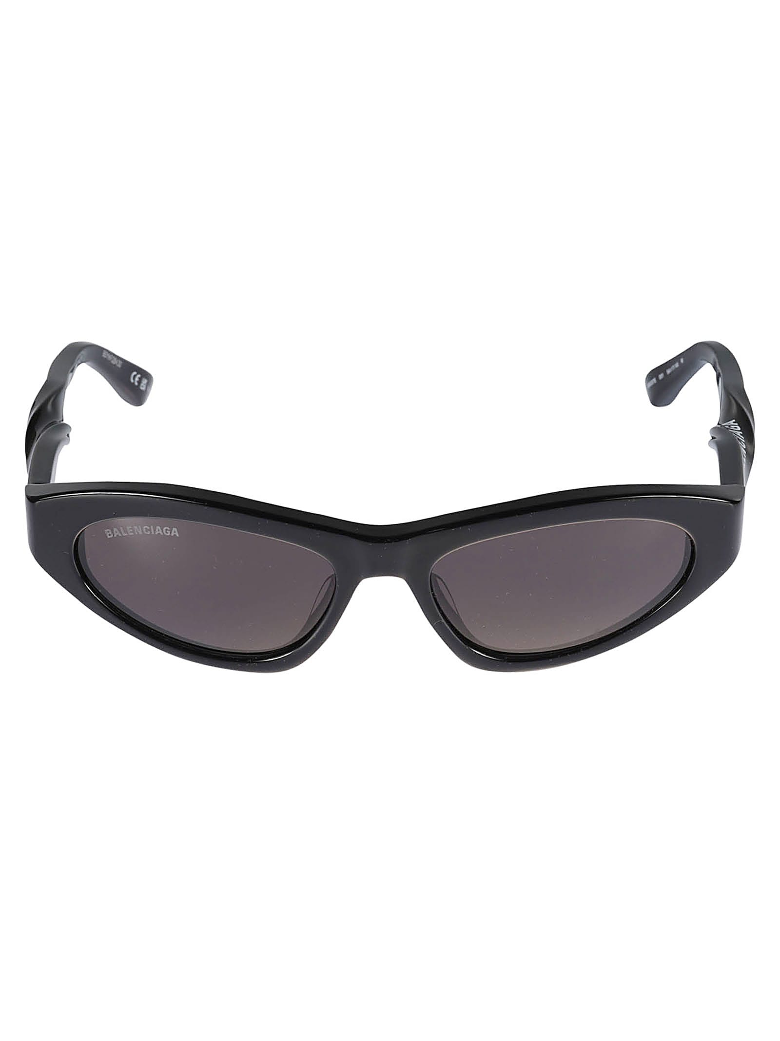 Balenciaga Twist Logo Print Sunglasses In Black/grey