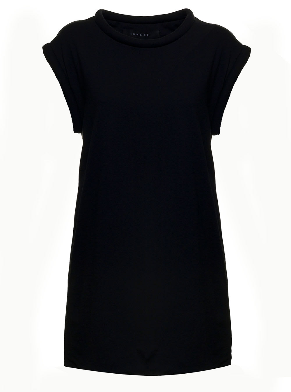 Federica Tosi Black Cotton Dress With Padded Edges