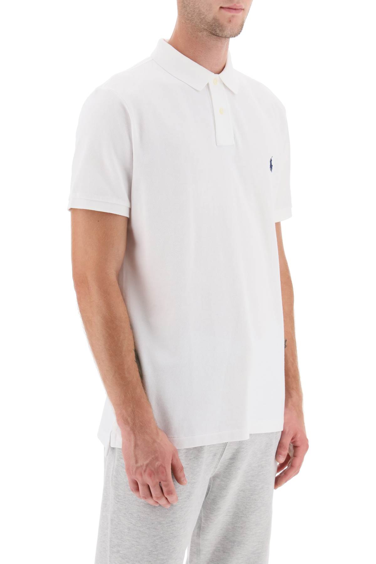 Shop Polo Ralph Lauren Pique Cotton Polo Shirt In White (white)