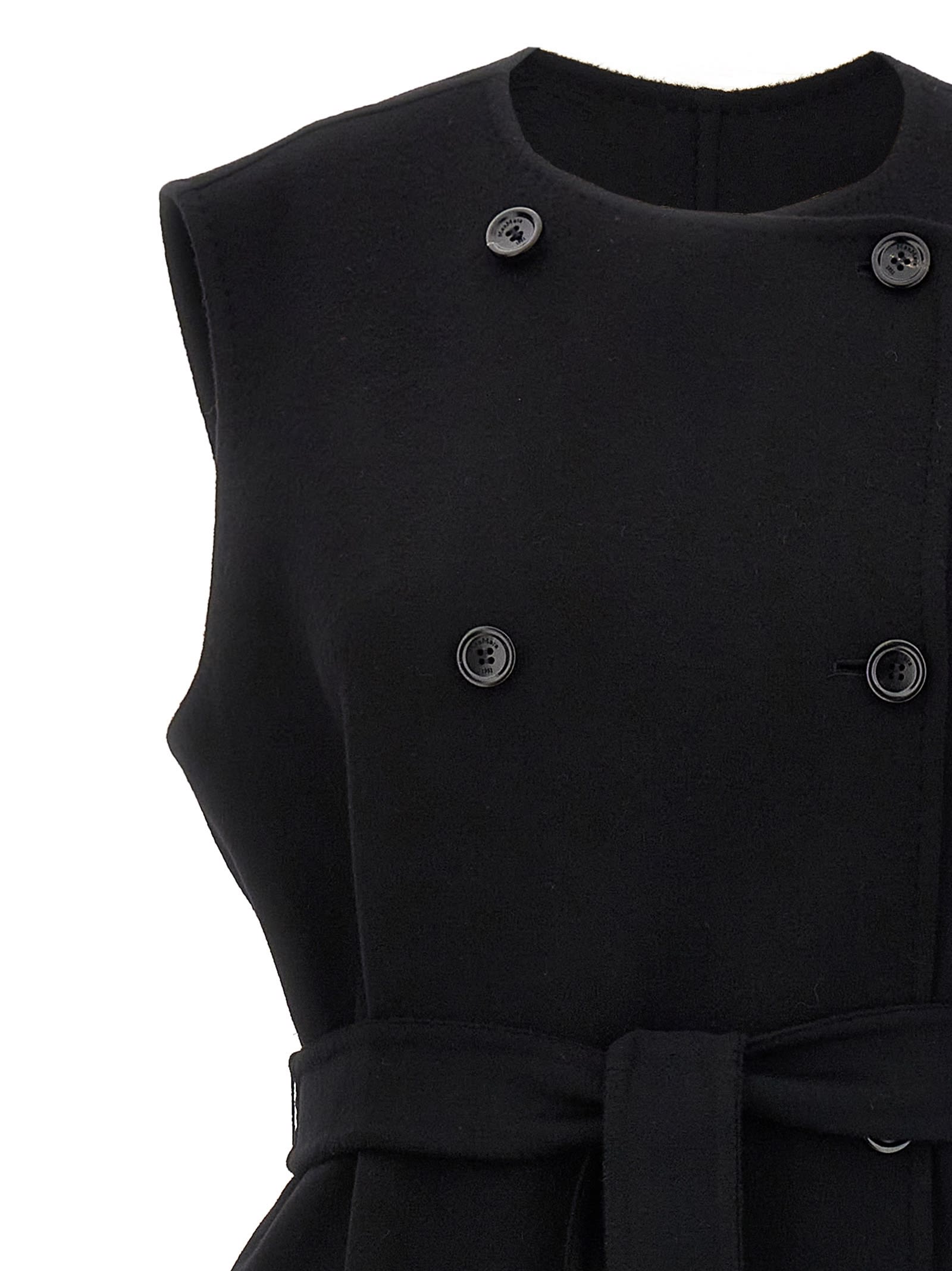 Shop Max Mara Plava Long Vest In Black