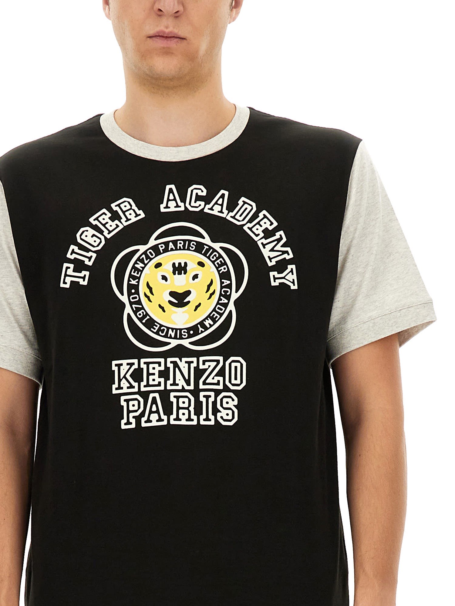 Shop Kenzo Tiger Academy T-shirt In Nero/fantasia