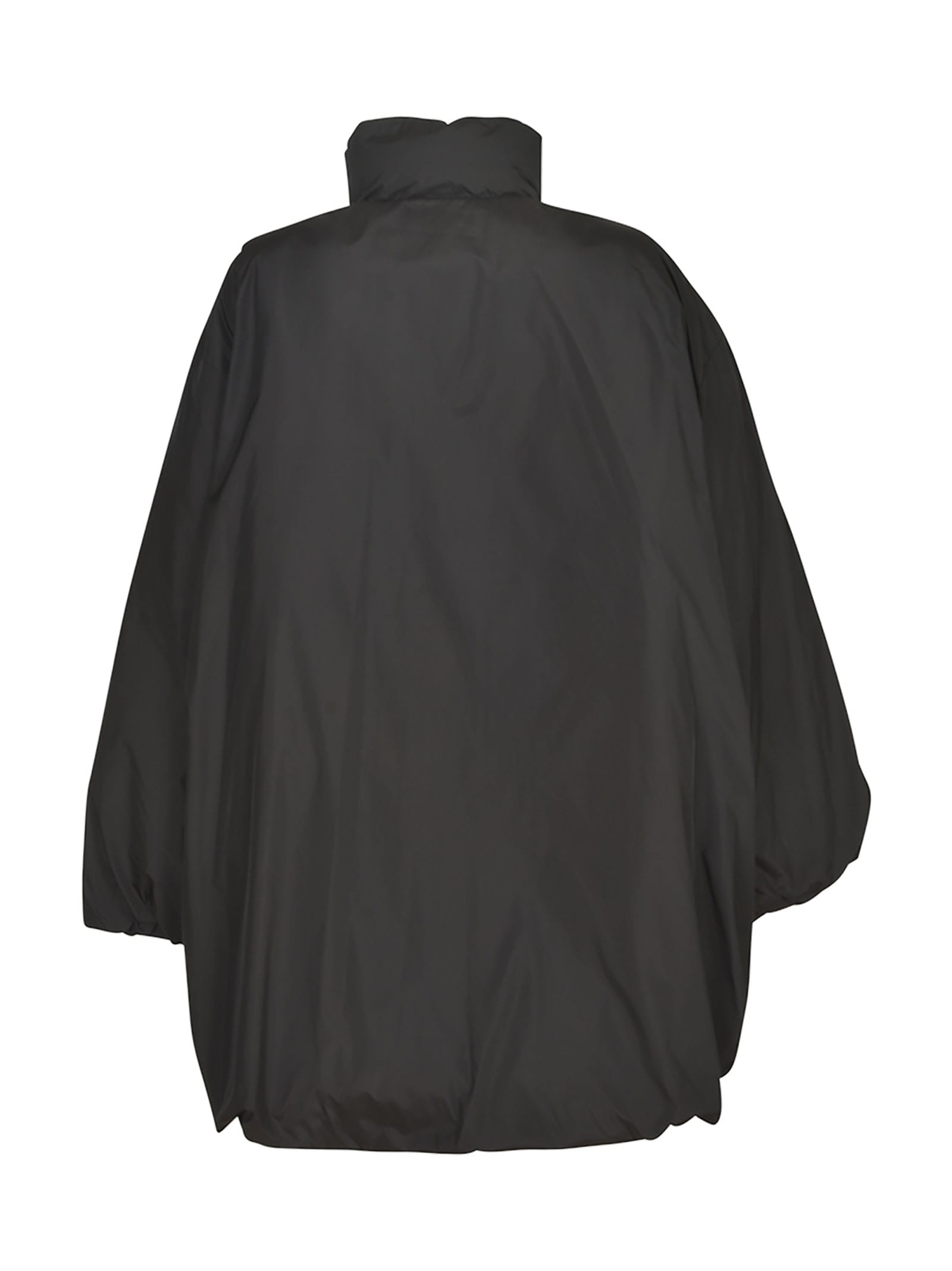 Jnby Button-up Reversible Puffer Jacket In Black