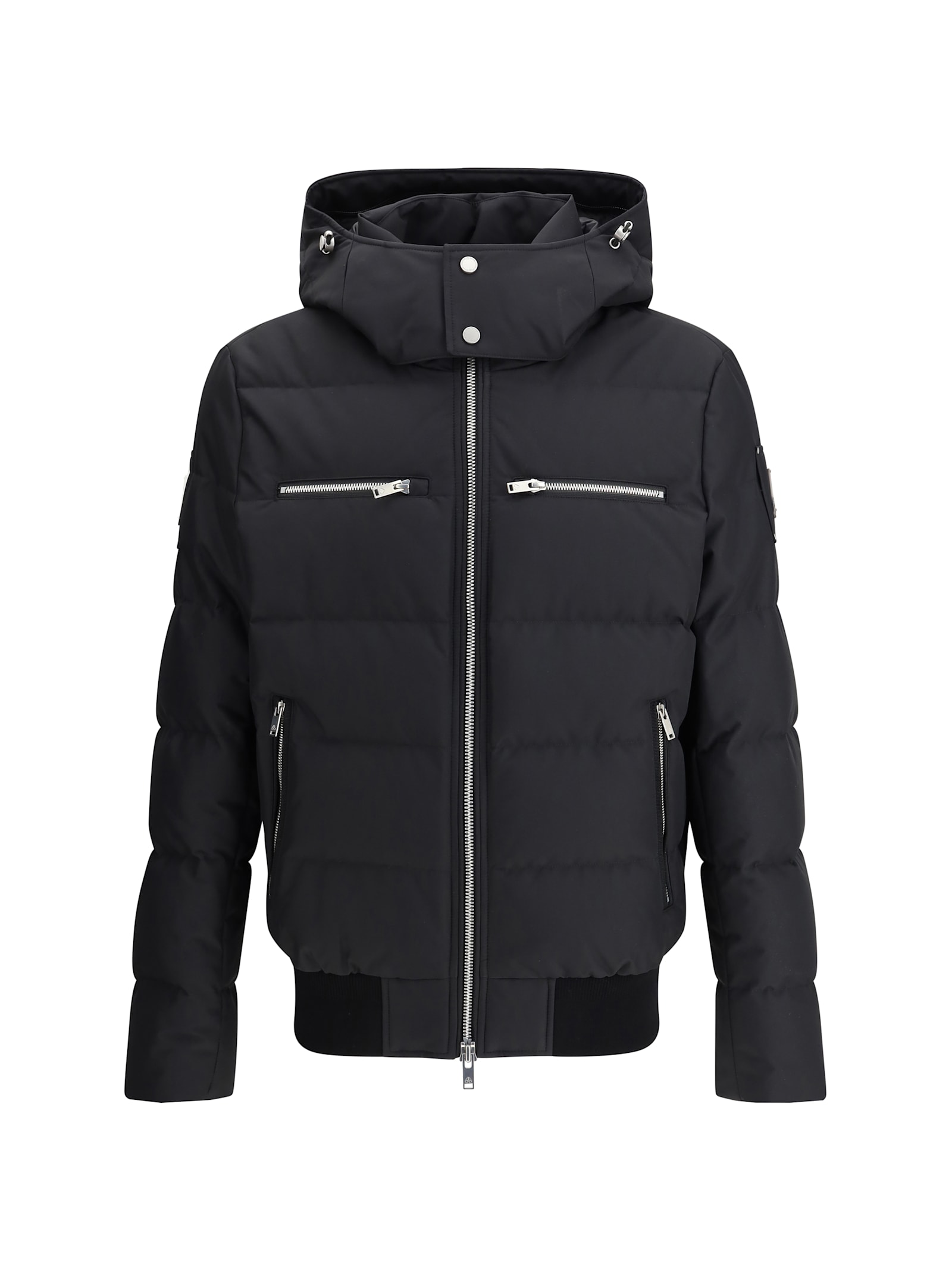 Moose Knuckles Black Polyester Cloud Bomber Down Jacket In Black