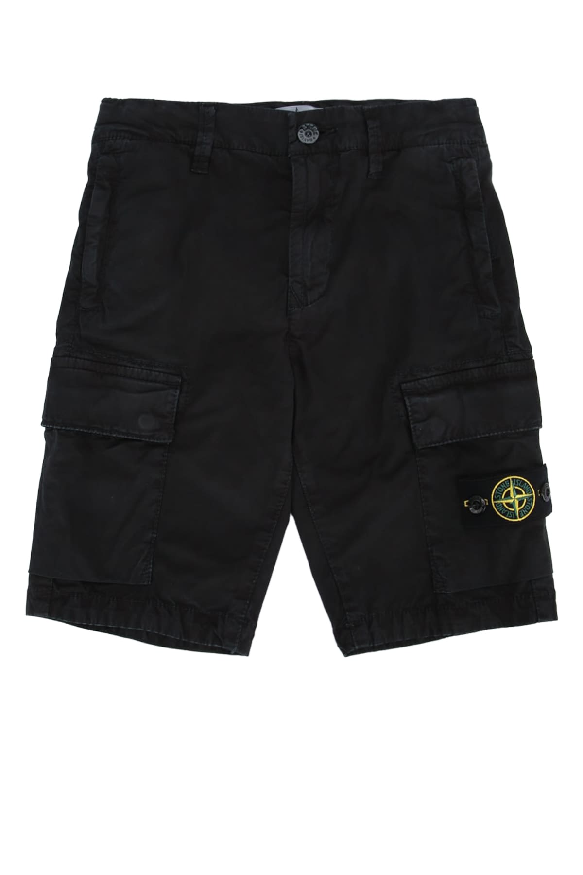 Stone Island Ages 6-8 Logo-appliquéd Stretch-cotton Canvas Cargo Shorts