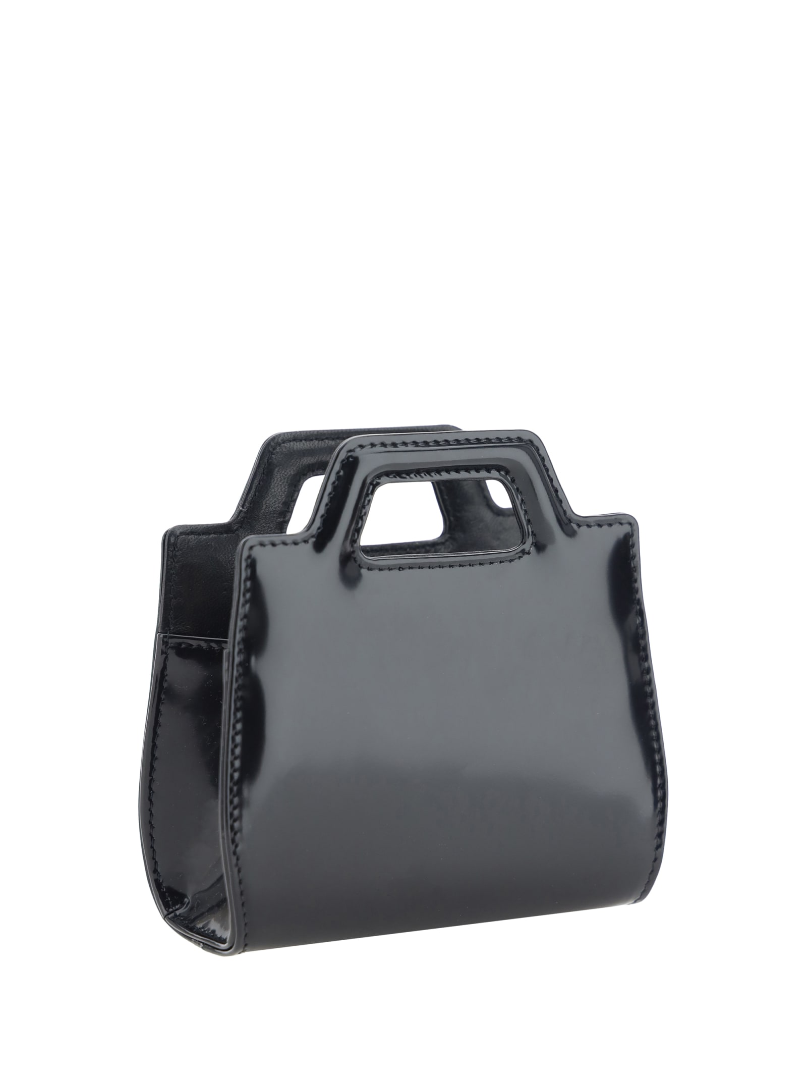 Shop Ferragamo Wanda Micro Handbag In Black