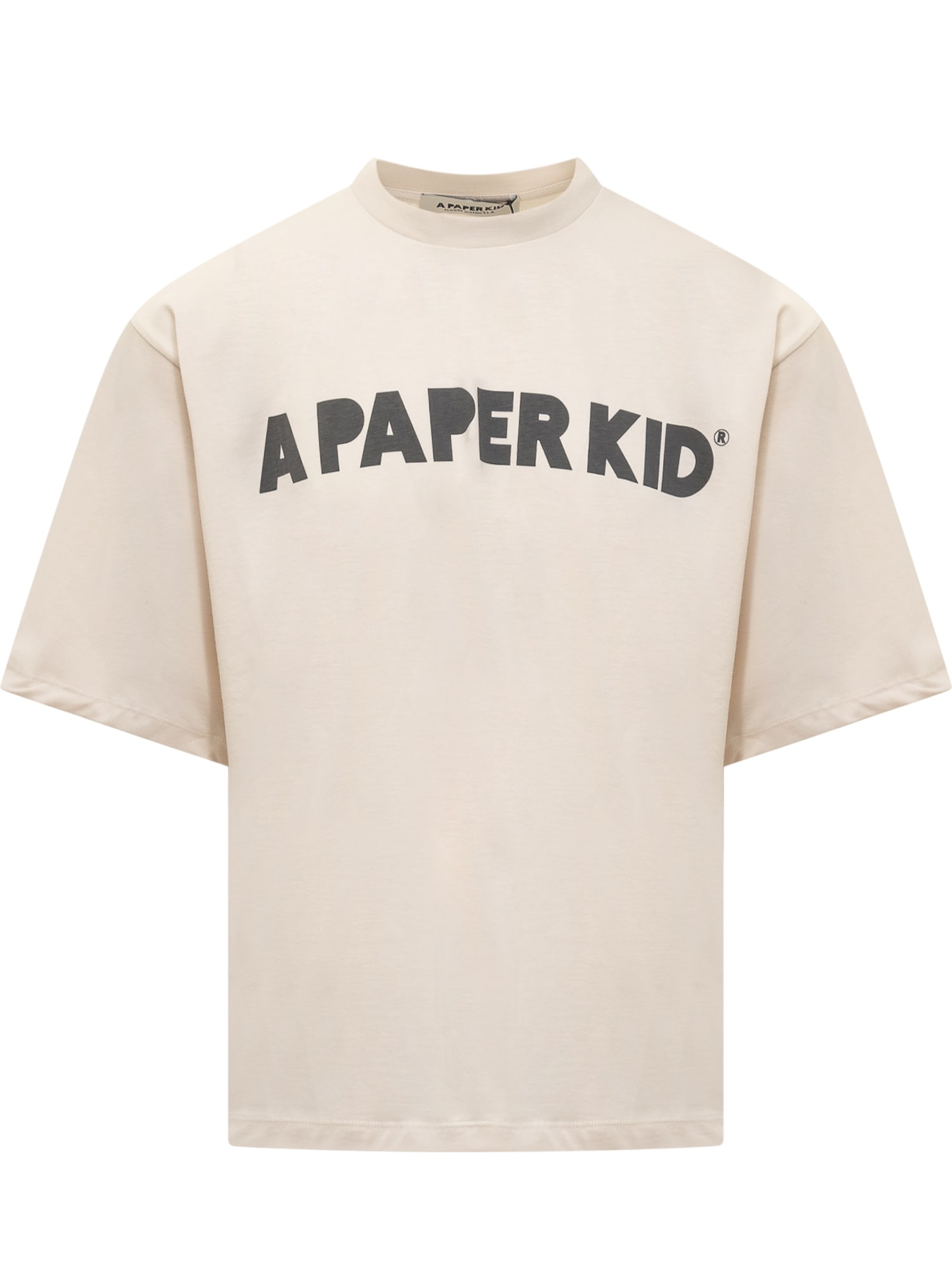 Shop A Paper Kid T-shirt With Logo In Crema