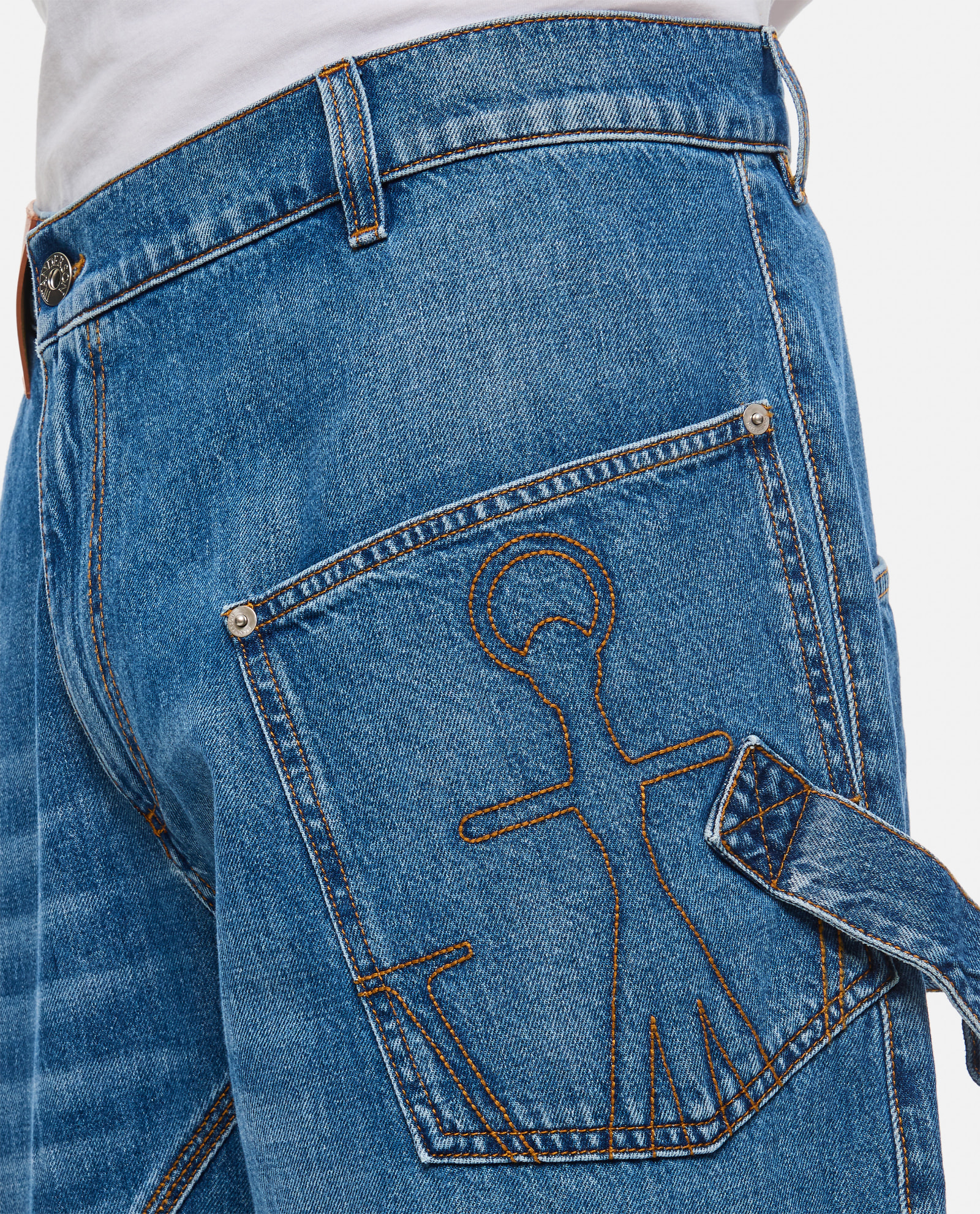 Shop Jw Anderson Twisted Workwear Jeans In Blue
