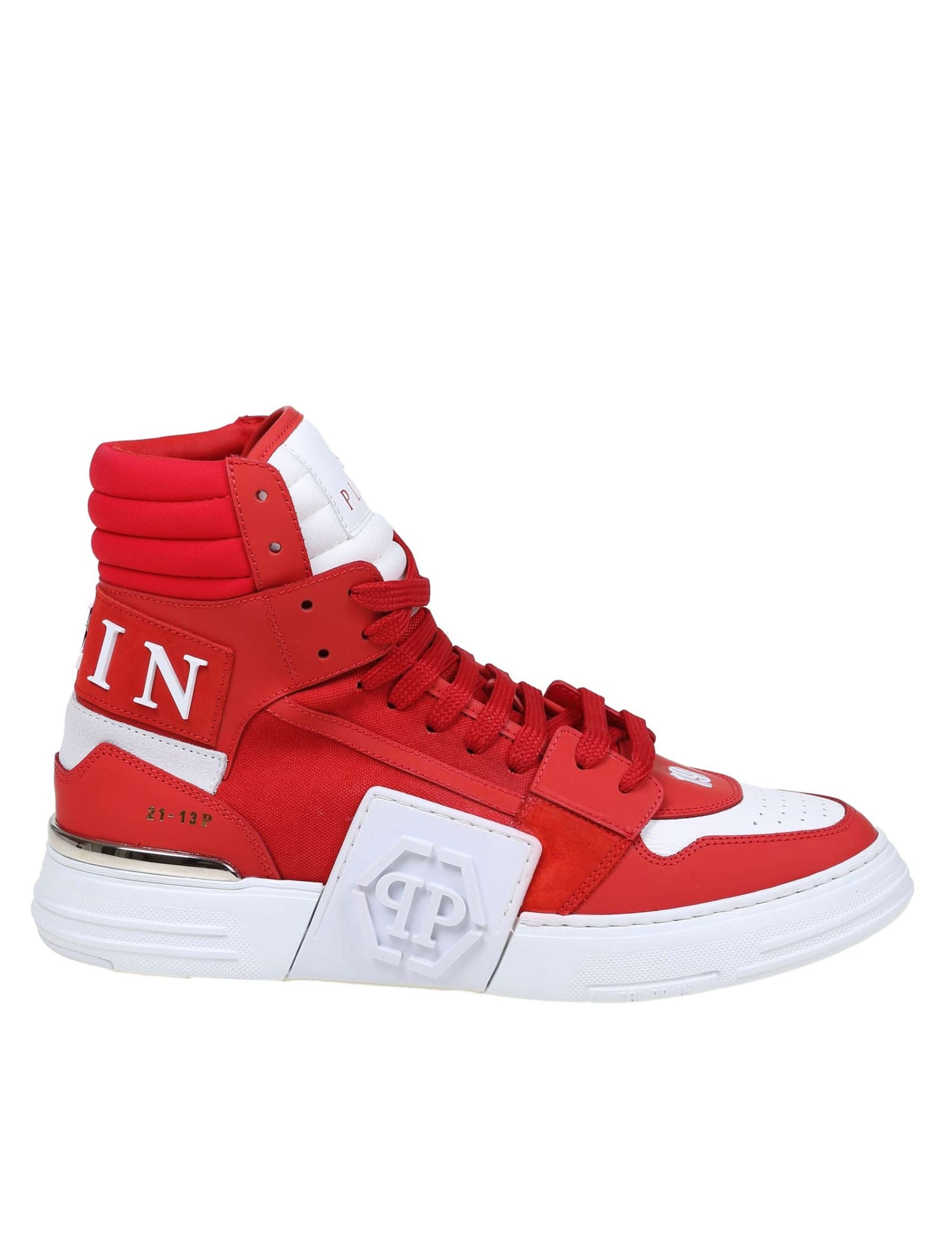 Philipp Plein Sneaker Phantom Kick $ Hi-top Color Red And White