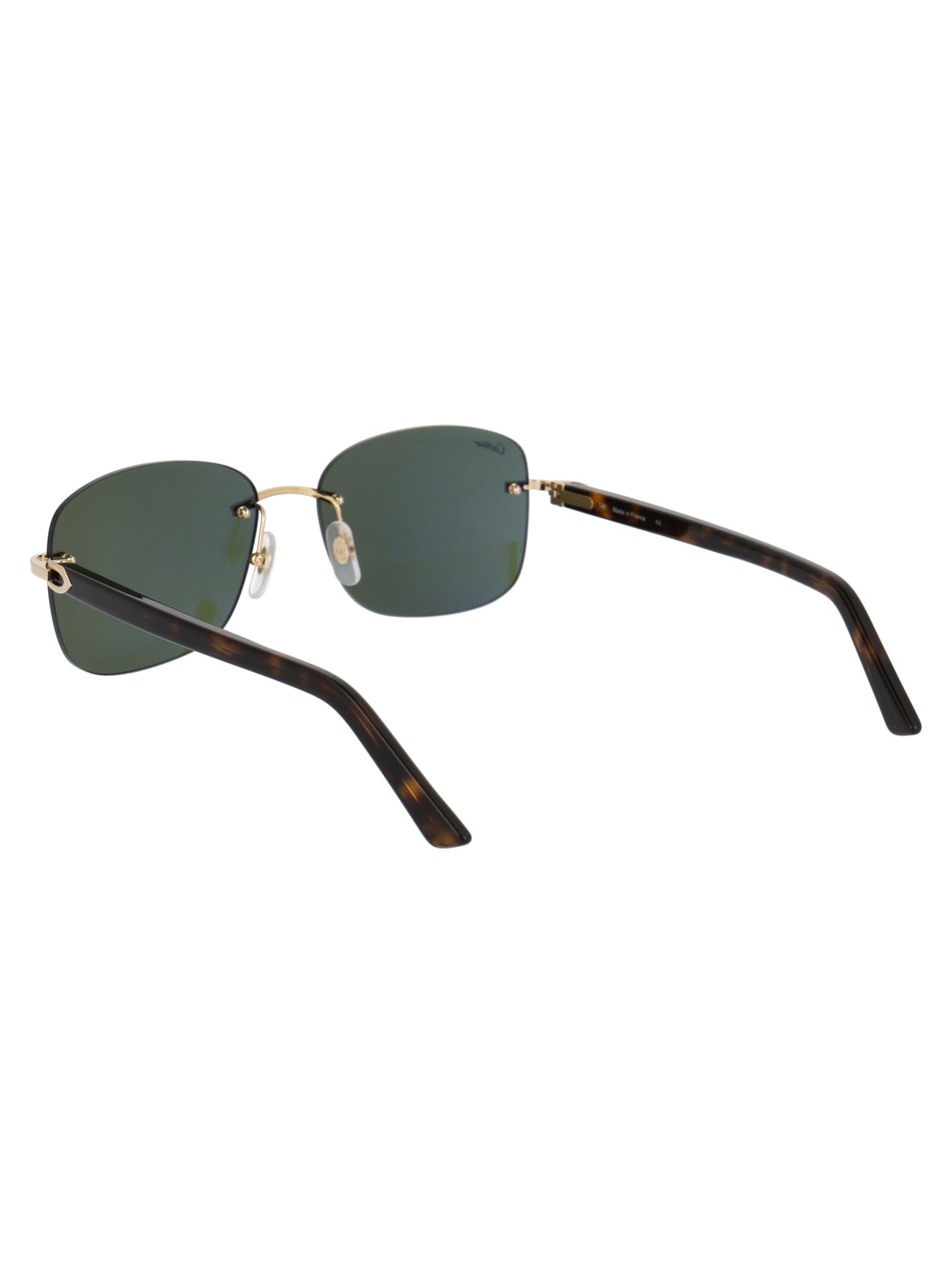 Shop Cartier Ct0227s Sunglasses In 002 Gold Havana Green