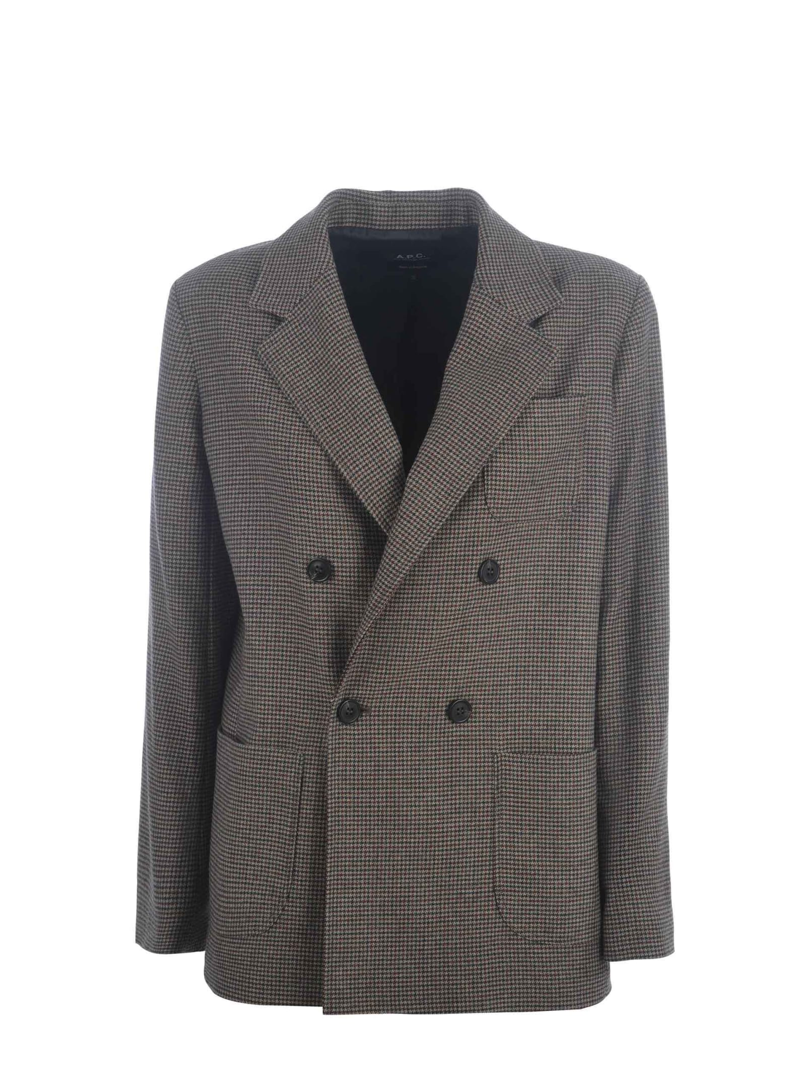 Jacket A.p.c. prune Longue In Wool Blend