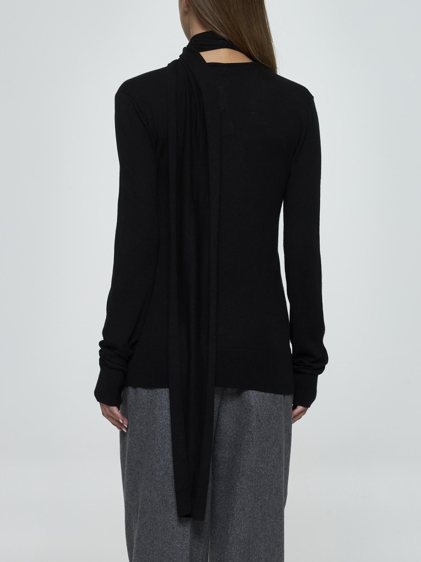 Shop Totême Scarf Wool And Silk Sweater In Black