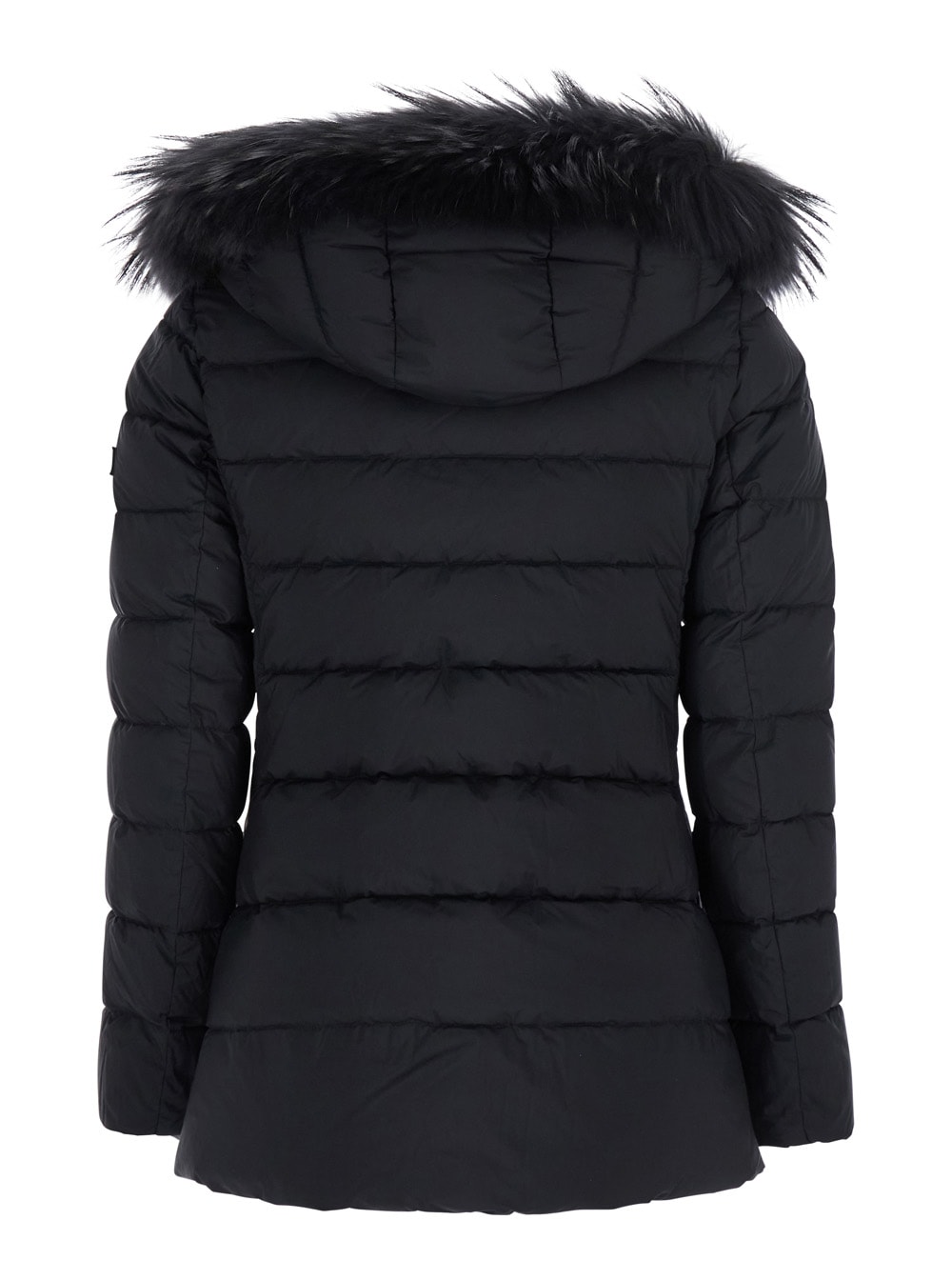 Tatras Black Down Jacket With Fur Hood In Tech Fabric Woman In Black