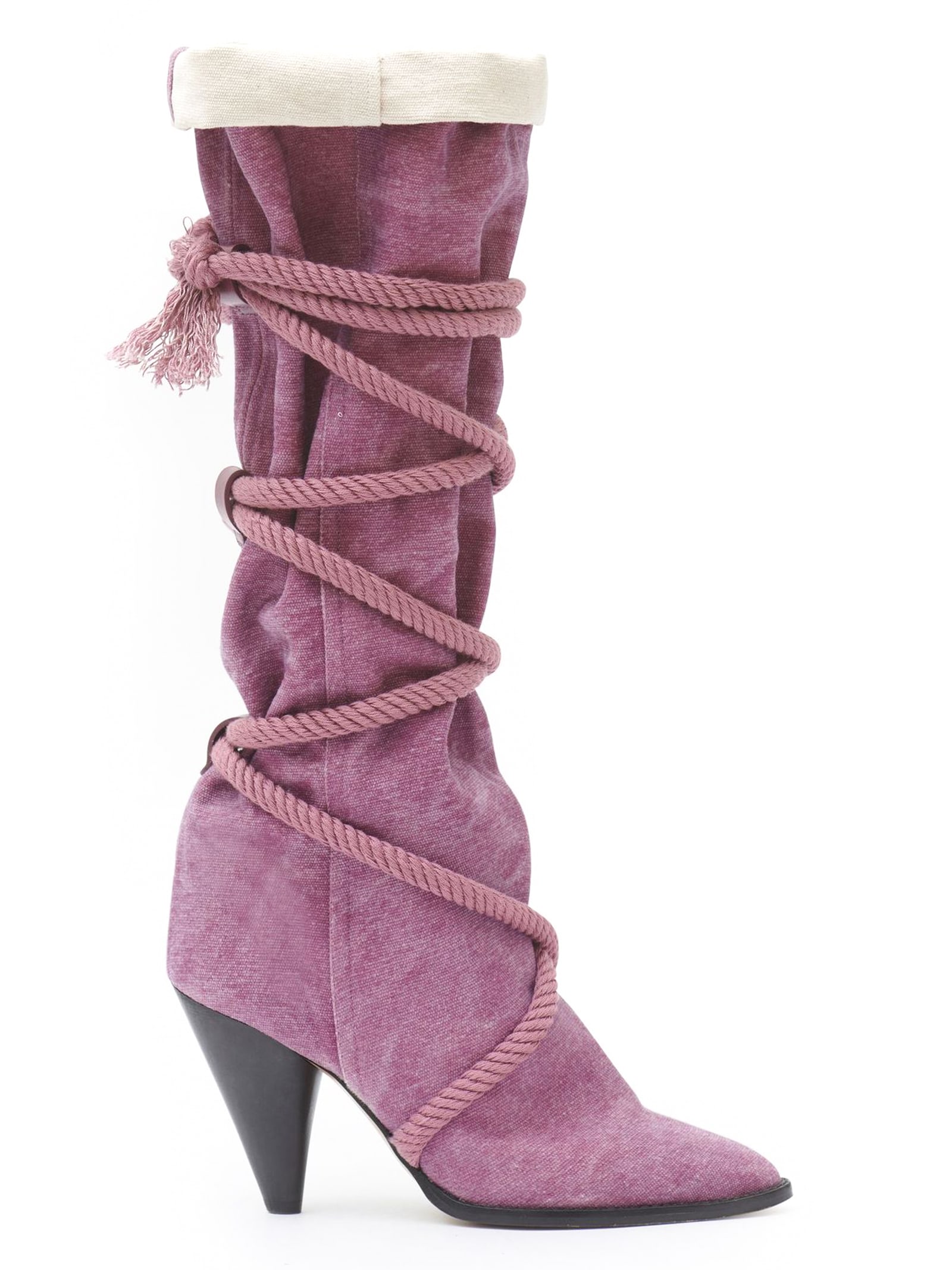 Isabel Marant Lophie Boots In Fuchsia Canvas