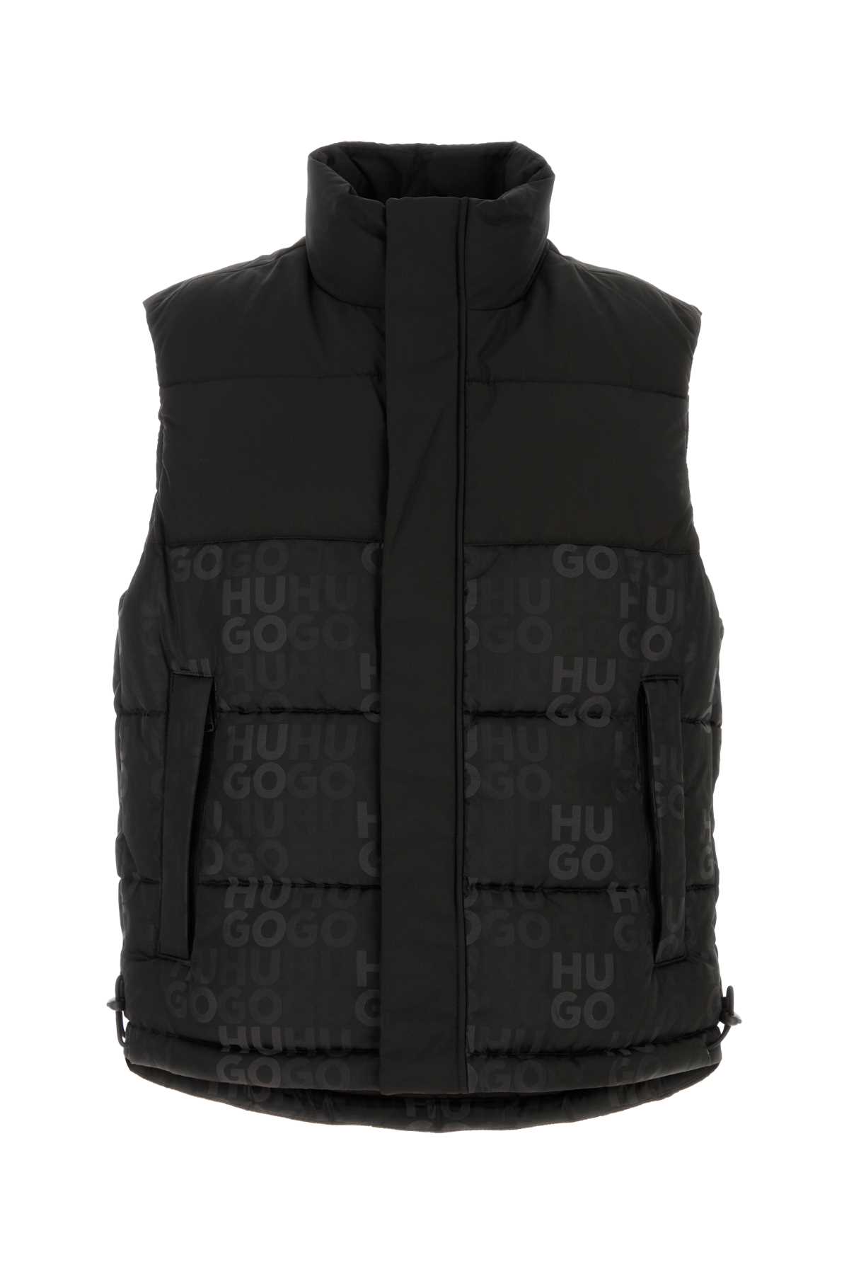 Black Polyester Sleeveless Jacket