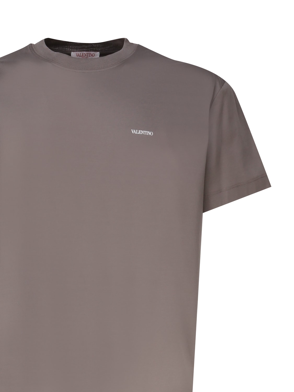 Shop Valentino T-shirt With Logo In Dove Grey
