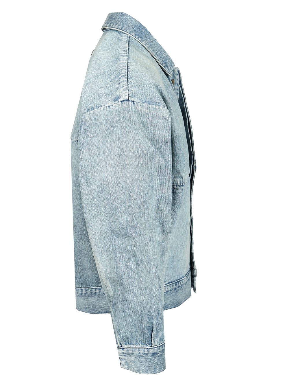 Fear Of God Denim Trucker Casual Jackets And Parka Blue In Light Blue
