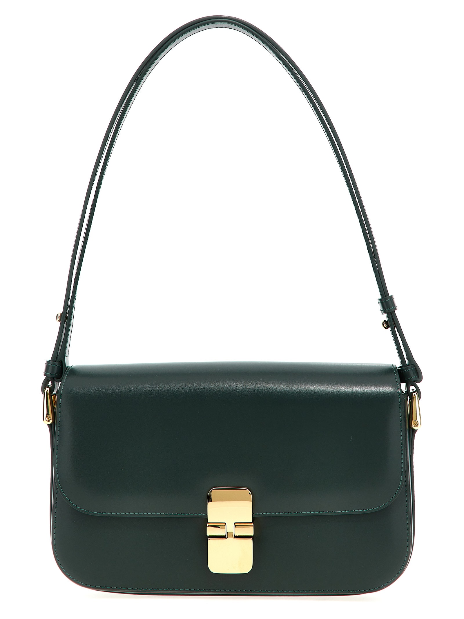 Shop Apc Grace Baguette Shoulder Bag In Green